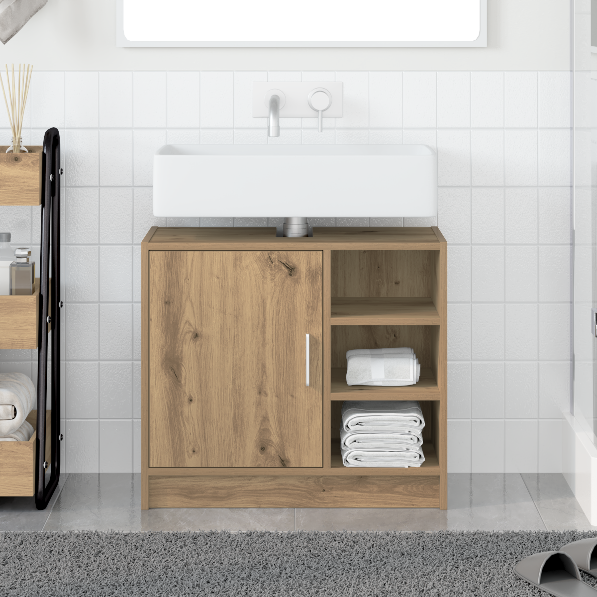 Sink Cabinet Artisan Oak 63x29x55 cm Engineered Wood