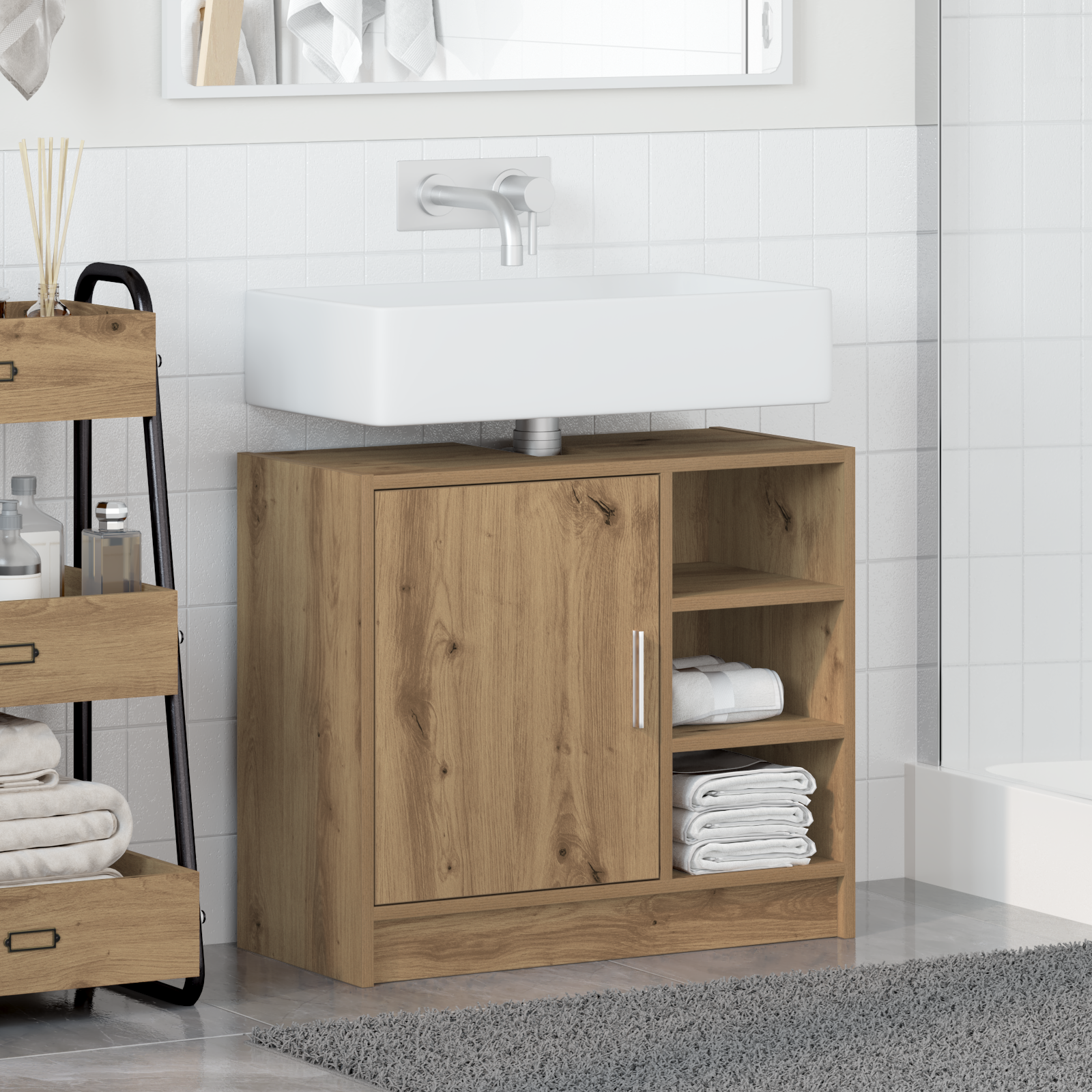 Sink Cabinet Artisan Oak 63x29x55 cm Engineered Wood - Image 4