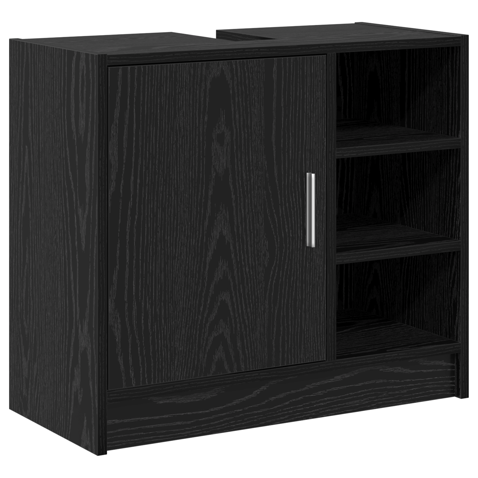 Sink Cabinet Black Oak 63x29x55 cm Engineered Wood - Image 2