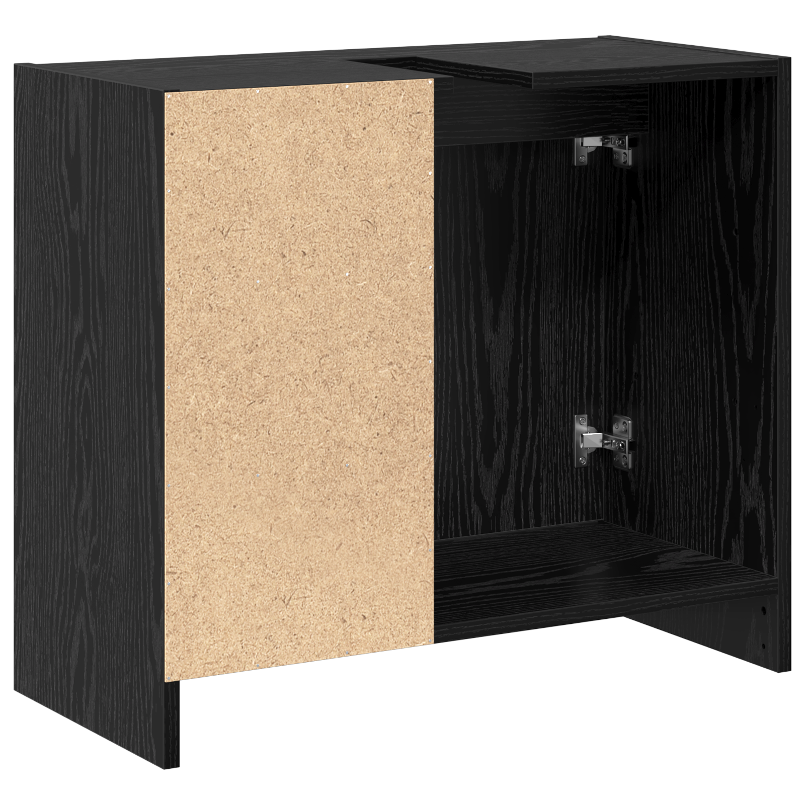 Sink Cabinet Black Oak 63x29x55 cm Engineered Wood - Image 8
