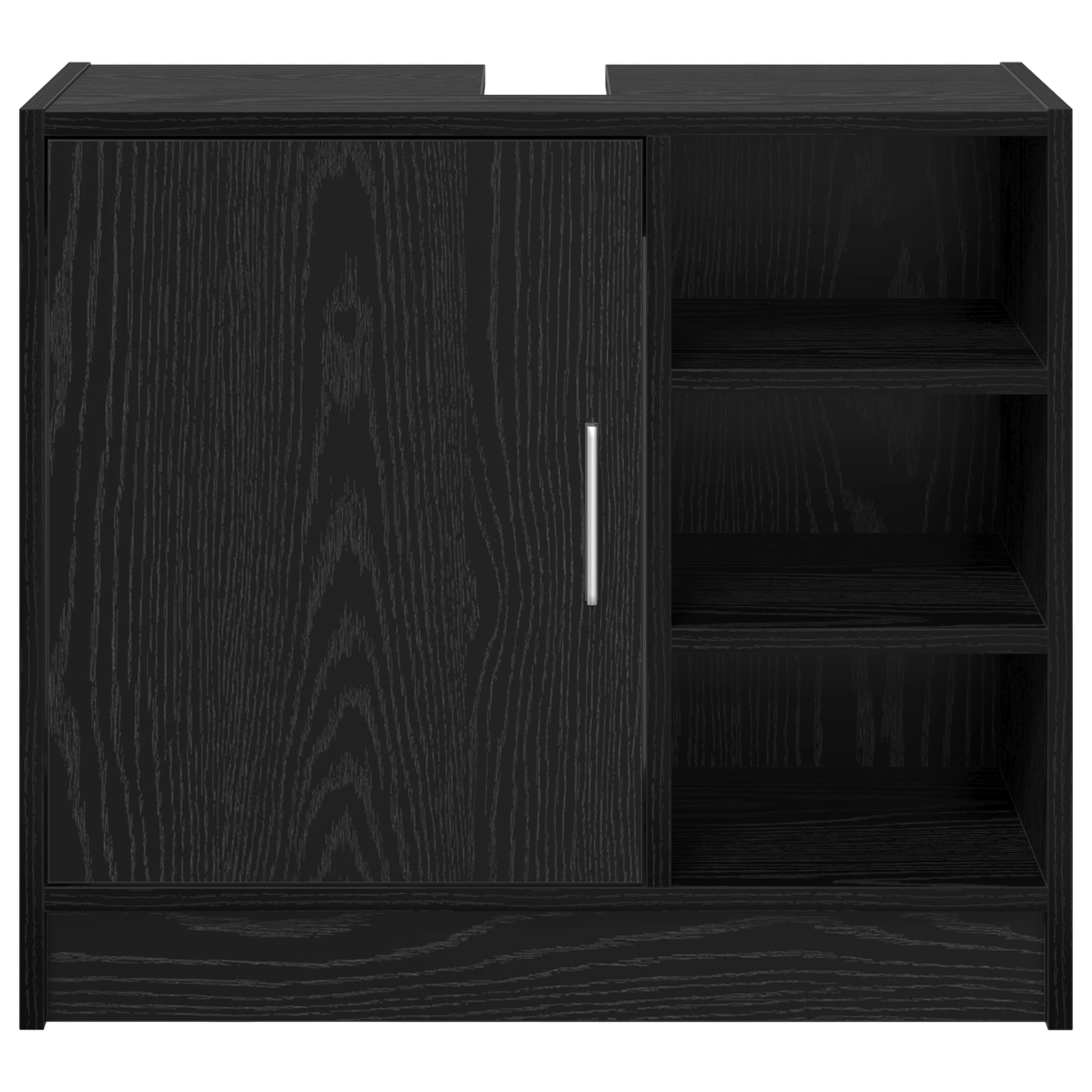 Sink Cabinet Black Oak 63x29x55 cm Engineered Wood - Image 6