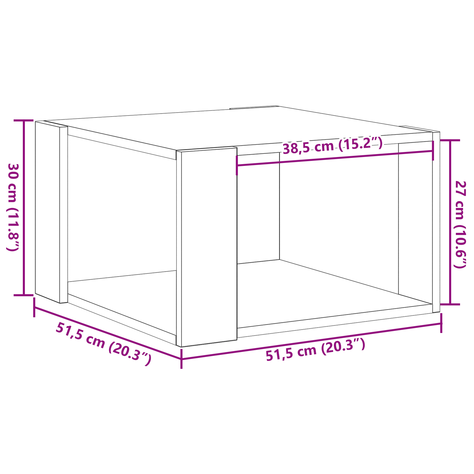 Coffee Table Artisan Oak 51,5x51,5x30 cm Engineered Wood - Image 9