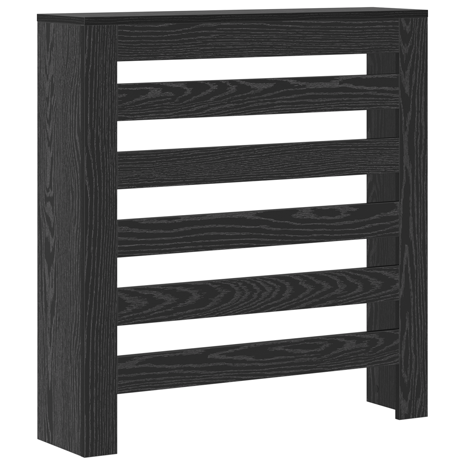 Radiator Cover Black Oak 78x20x82 cm Engineered Wood - Image 2
