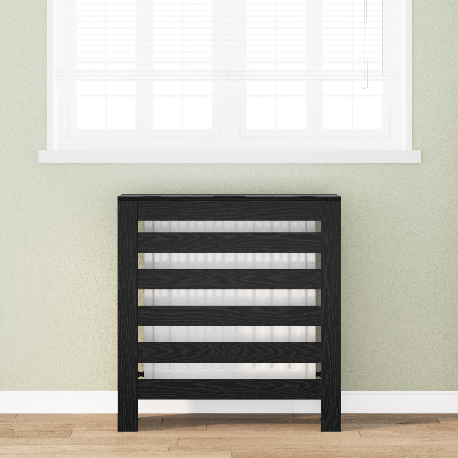 Radiator Cover Black Oak 78x20x82 cm Engineered Wood