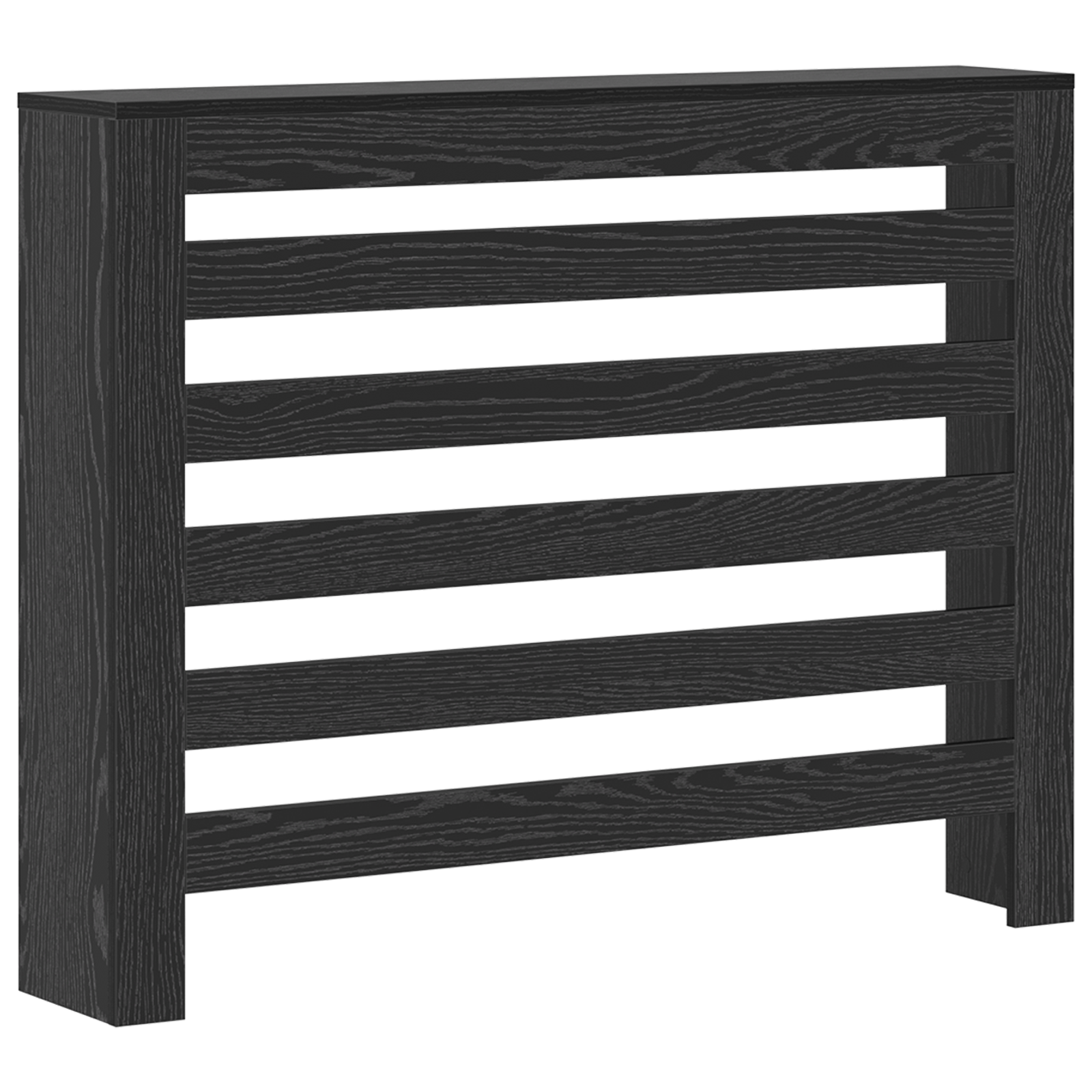 Radiator Cover Black Oak 104x20x82 cm Engineered Wood - Image 2