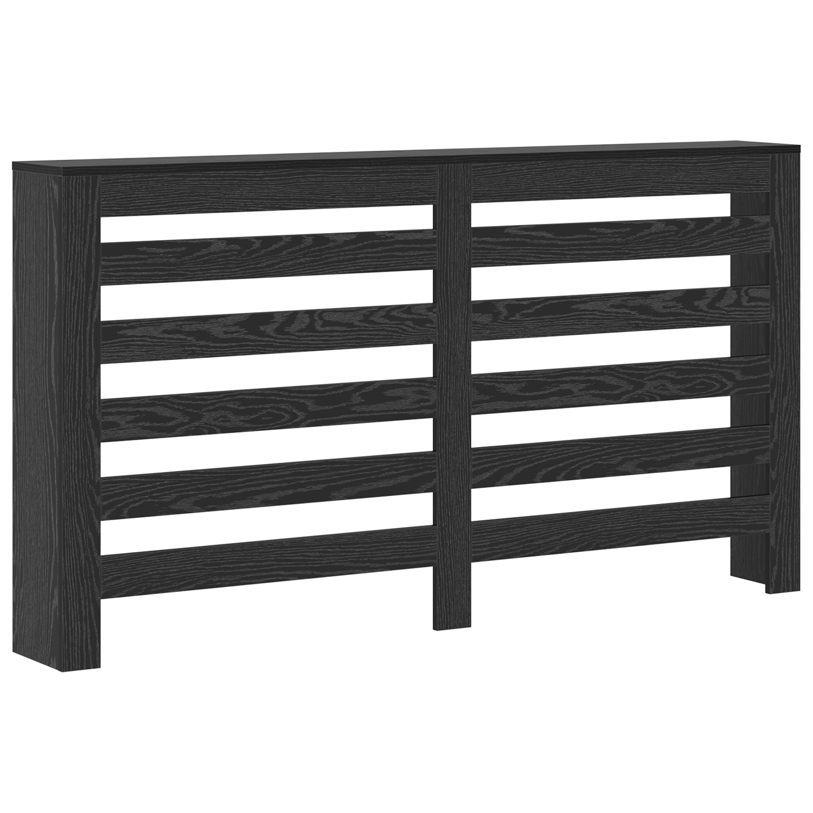 Radiator Cover Black Oak 149x20x82 cm Engineered Wood - Image 2