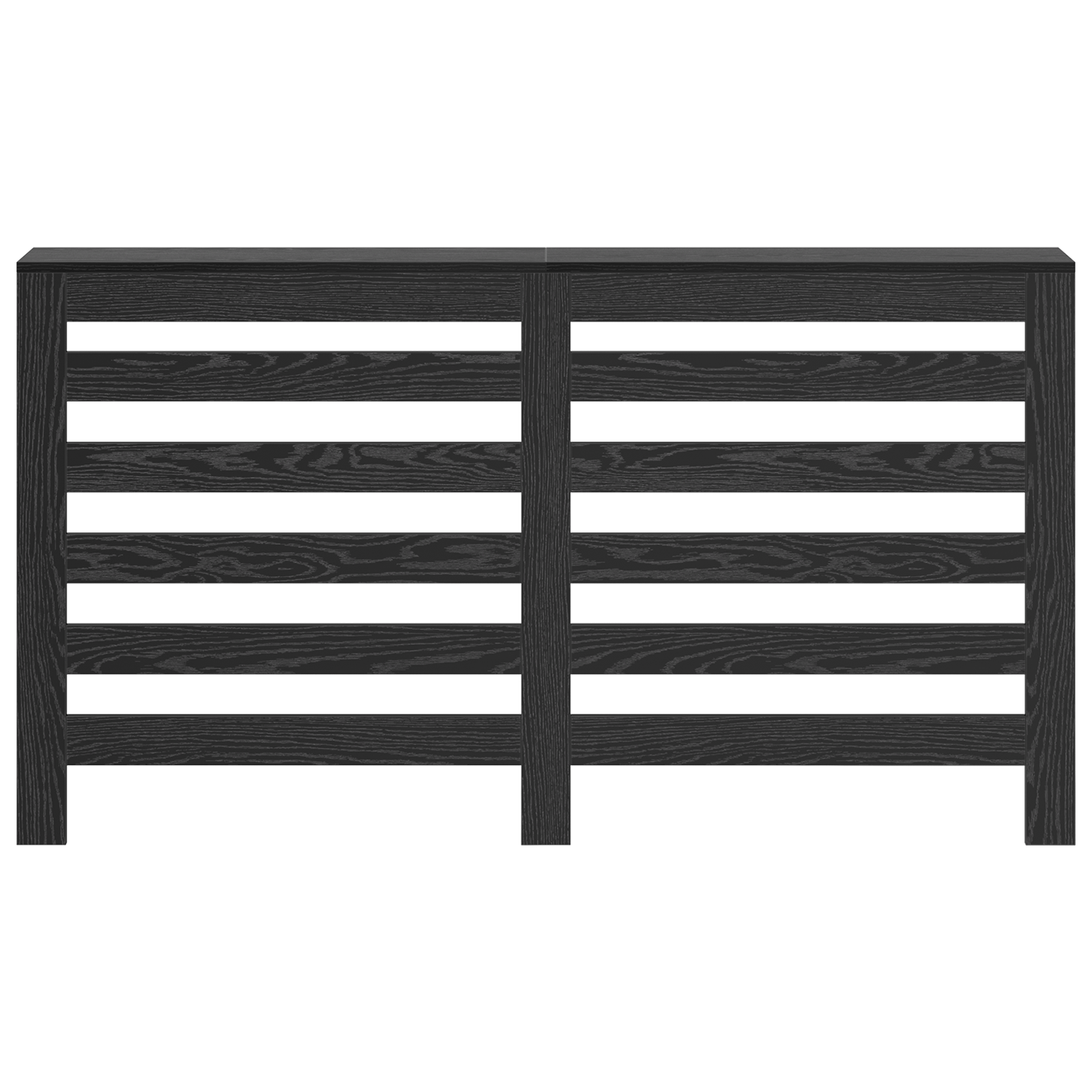Radiator Cover Black Oak 149x20x82 cm Engineered Wood - Image 4