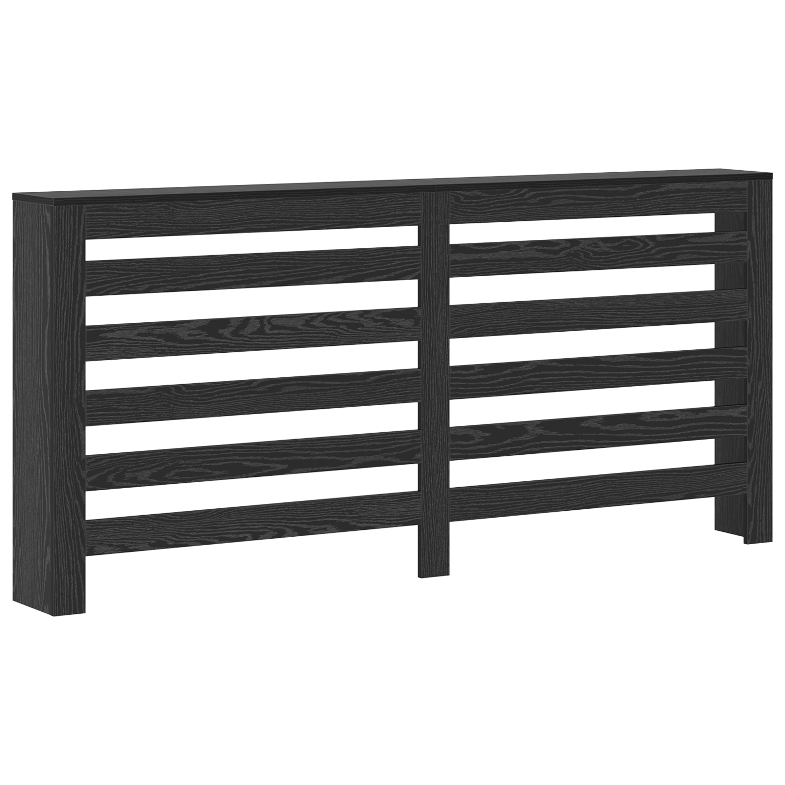 Radiator Cover Black Oak 175x20x82 cm Engineered Wood - Image 2