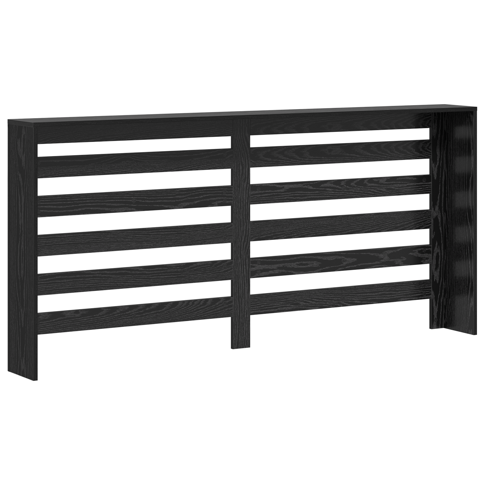 Radiator Cover Black Oak 175x20x82 cm Engineered Wood - Image 6