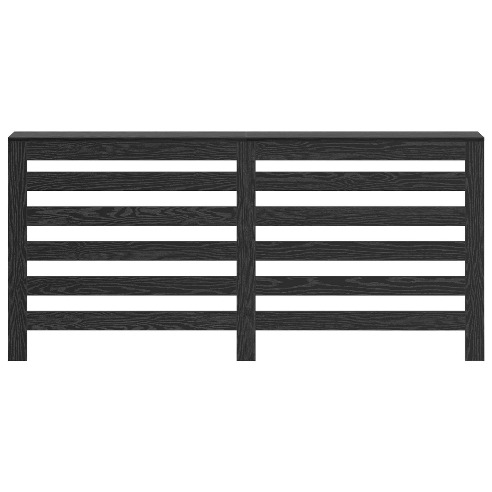 Radiator Cover Black Oak 175x20x82 cm Engineered Wood - Image 4
