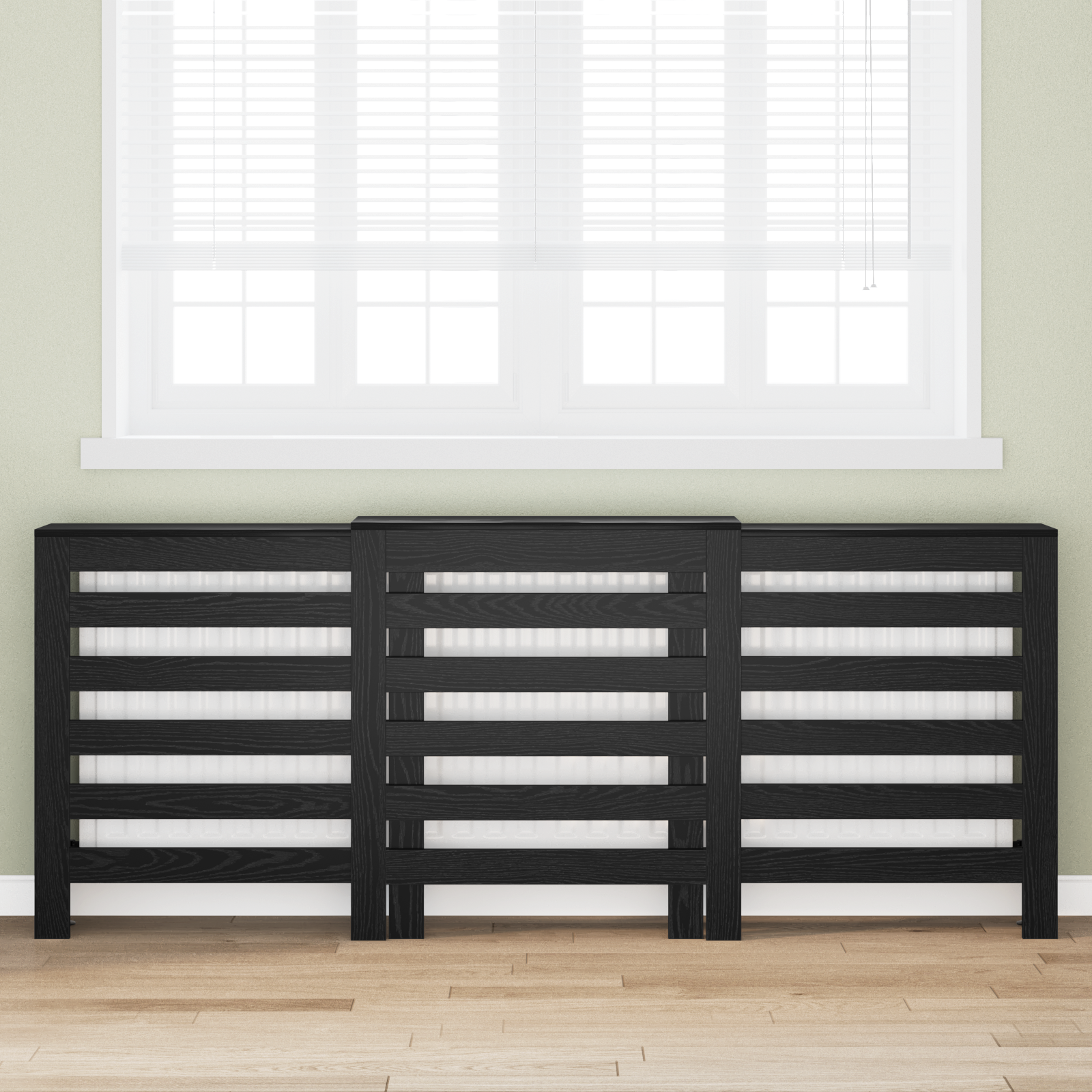 Zwart Eiken Radiatorcover Zwart eiken Massief eikenhout