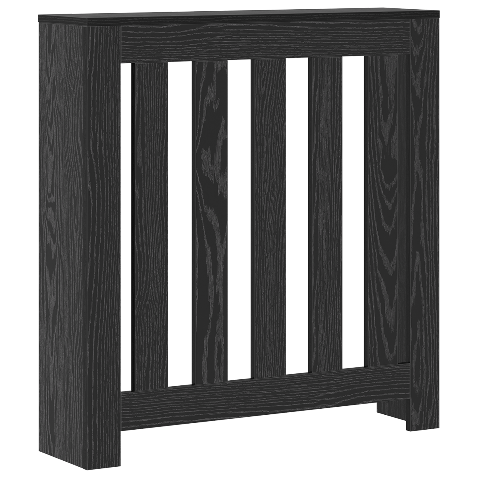 Radiator Cover Black Oak 78x20x82 cm Engineered Wood - Image 2