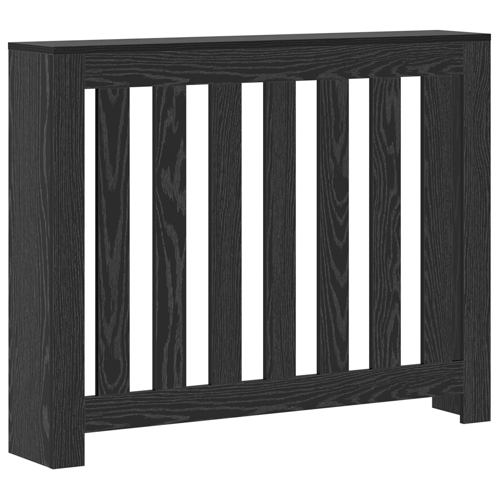 Radiator Cover Black Oak 104x20x82 cm Engineered Wood - Image 2