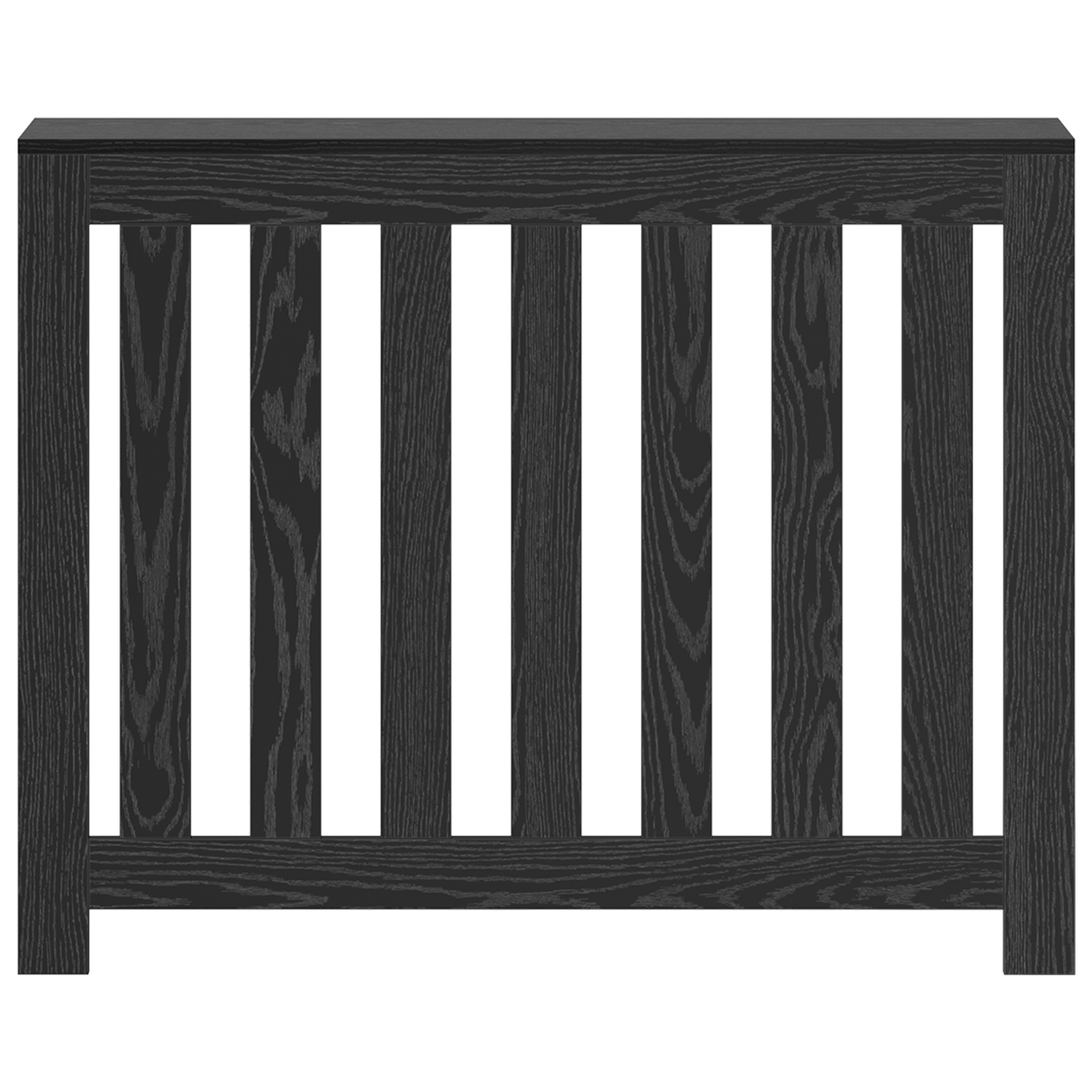 Radiator Cover Black Oak 104x20x82 cm Engineered Wood - Image 4