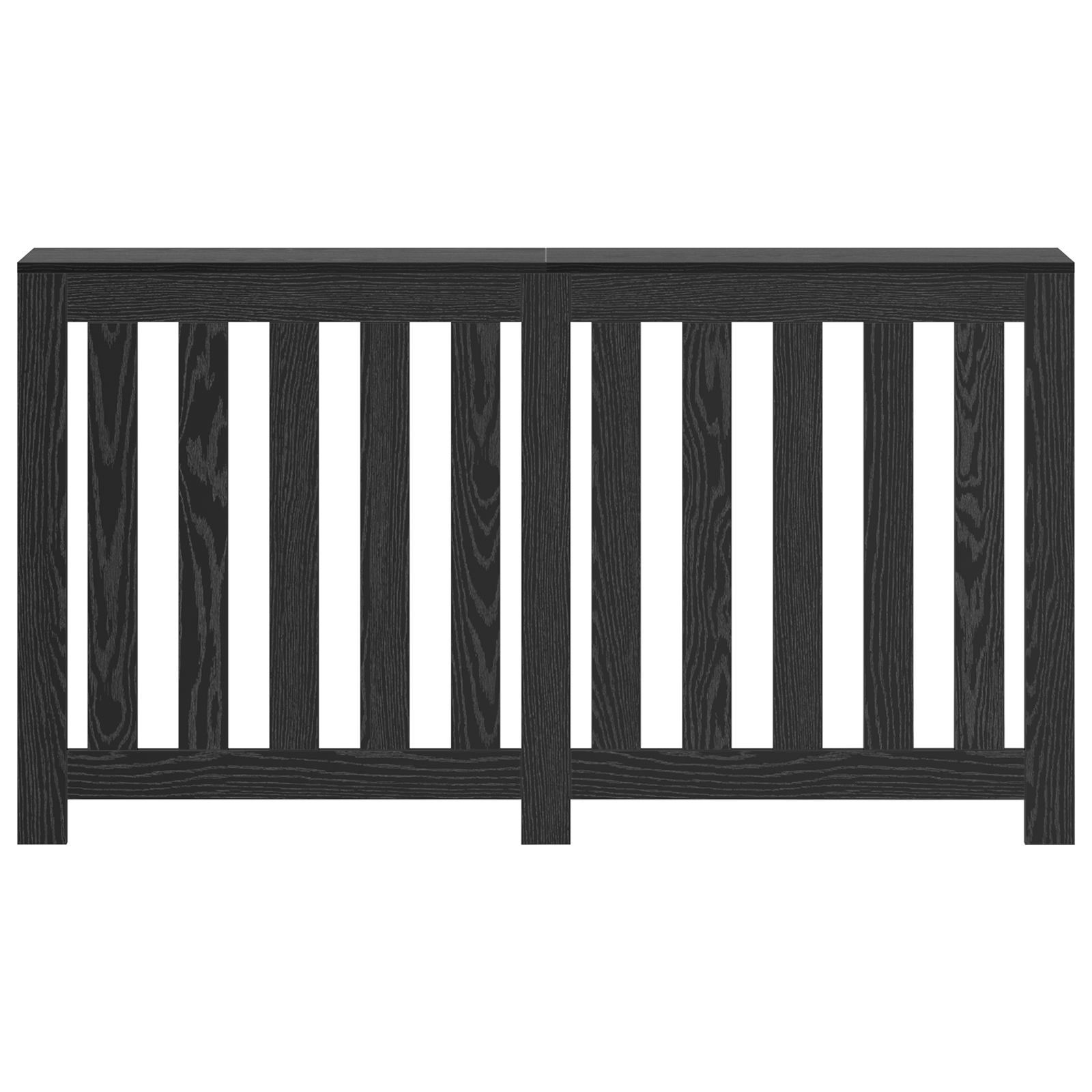 Radiator Cover Black Oak 149x20x82 cm Engineered Wood - Image 4