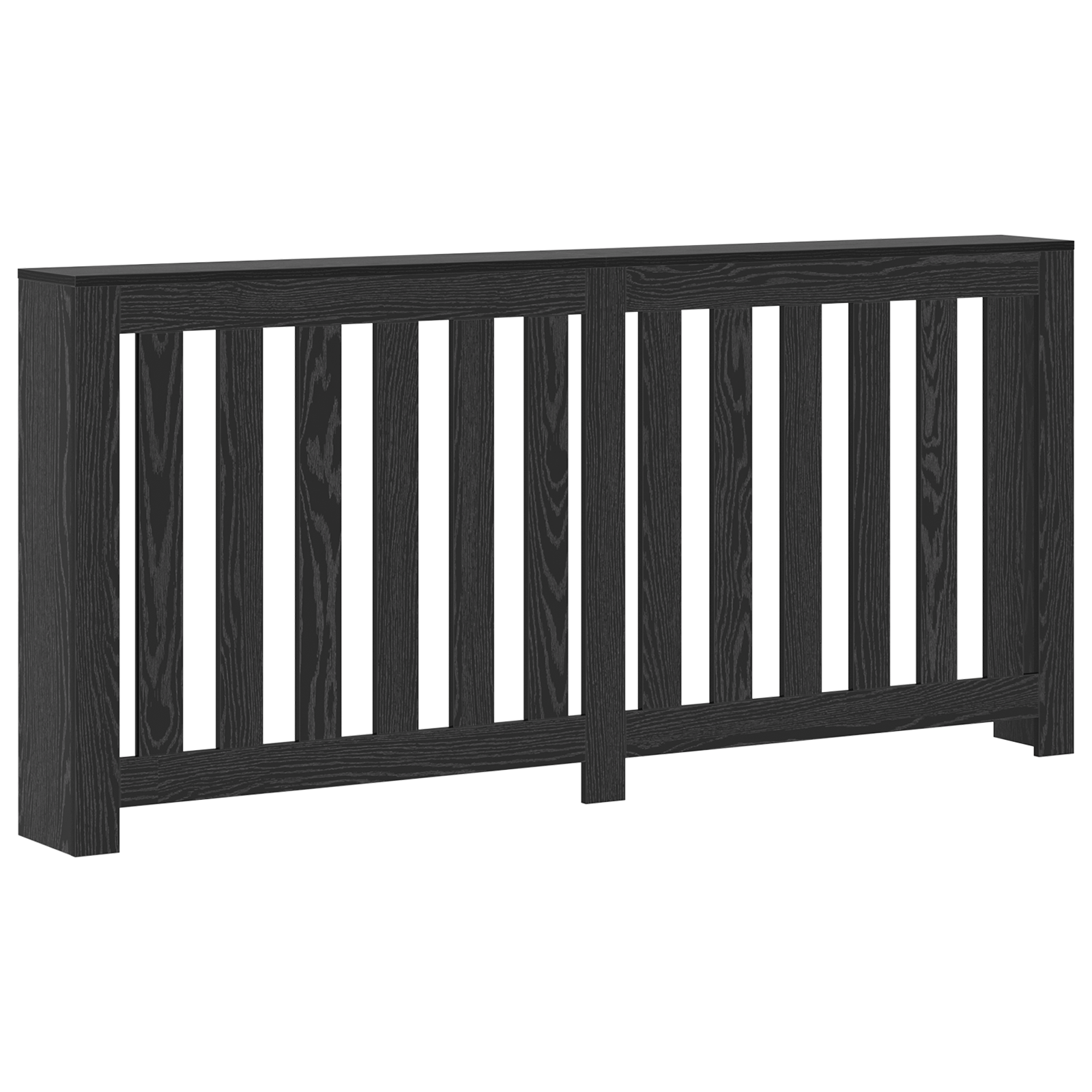 Radiator Cover Black Oak 175x20x82 cm Engineered Wood - Image 2