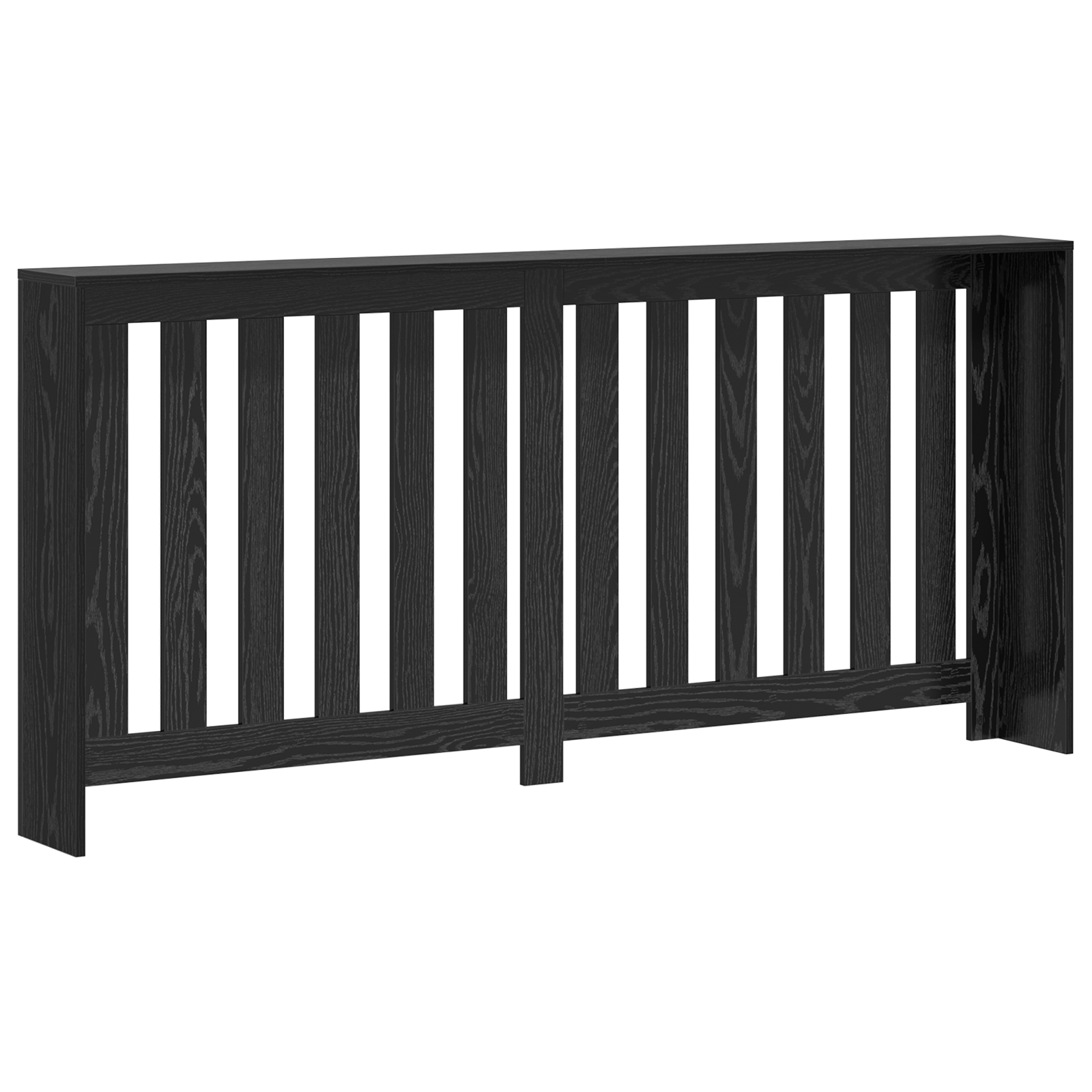 Radiator Cover Black Oak 175x20x82 cm Engineered Wood - Image 6