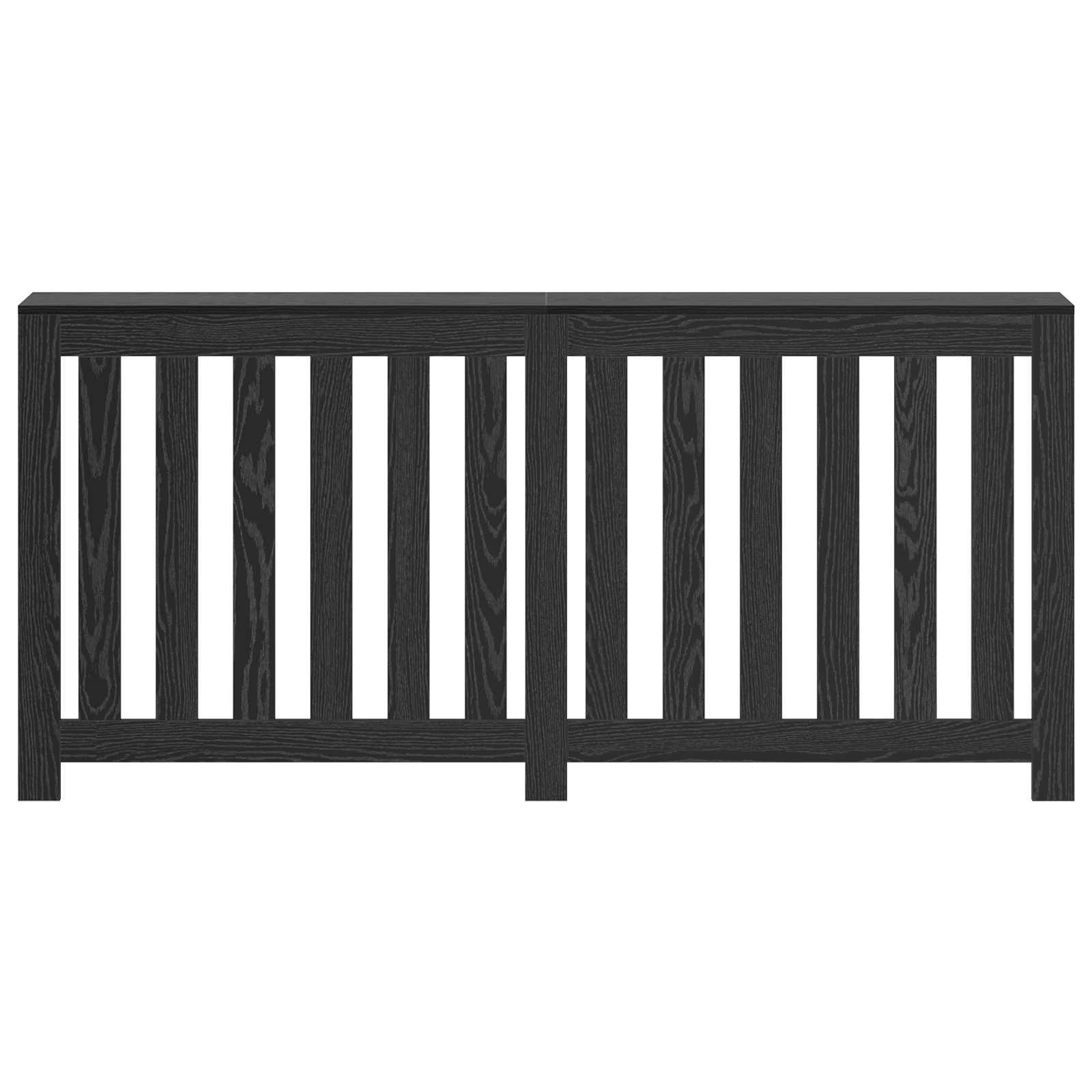 Radiator Cover Black Oak 175x20x82 cm Engineered Wood - Image 4
