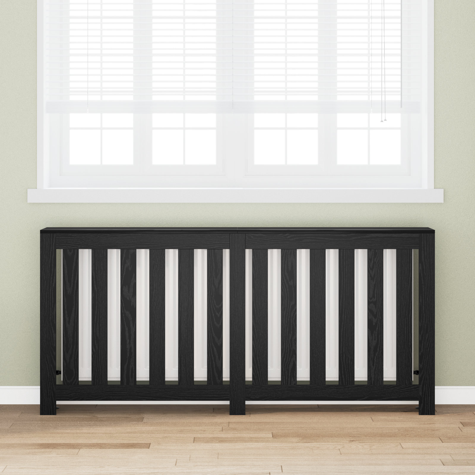 Radiator Cover Black Oak 175x20x82 cm Engineered Wood