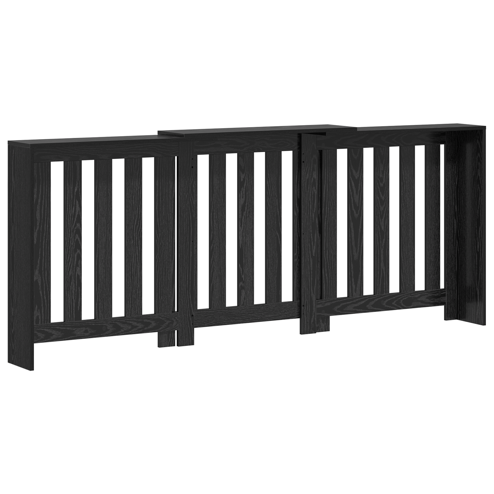 Radiator Cover Black Oak 205x21.5x83.5 cm Engineered Wood - Image 6
