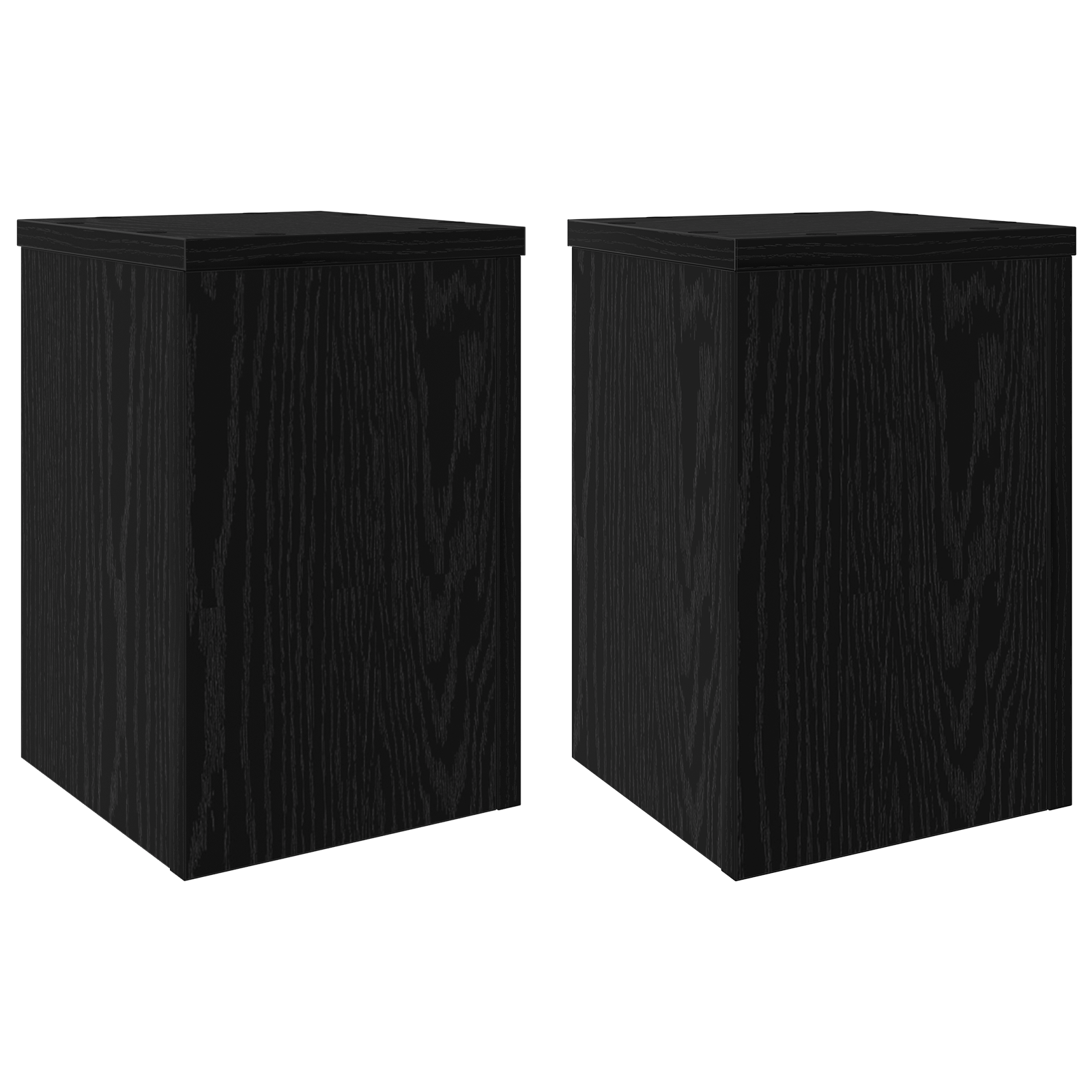 Augalų stovai 2 vnt Juodas ąžuolas 20x20x30 cm Masyvi mediena - Image 2