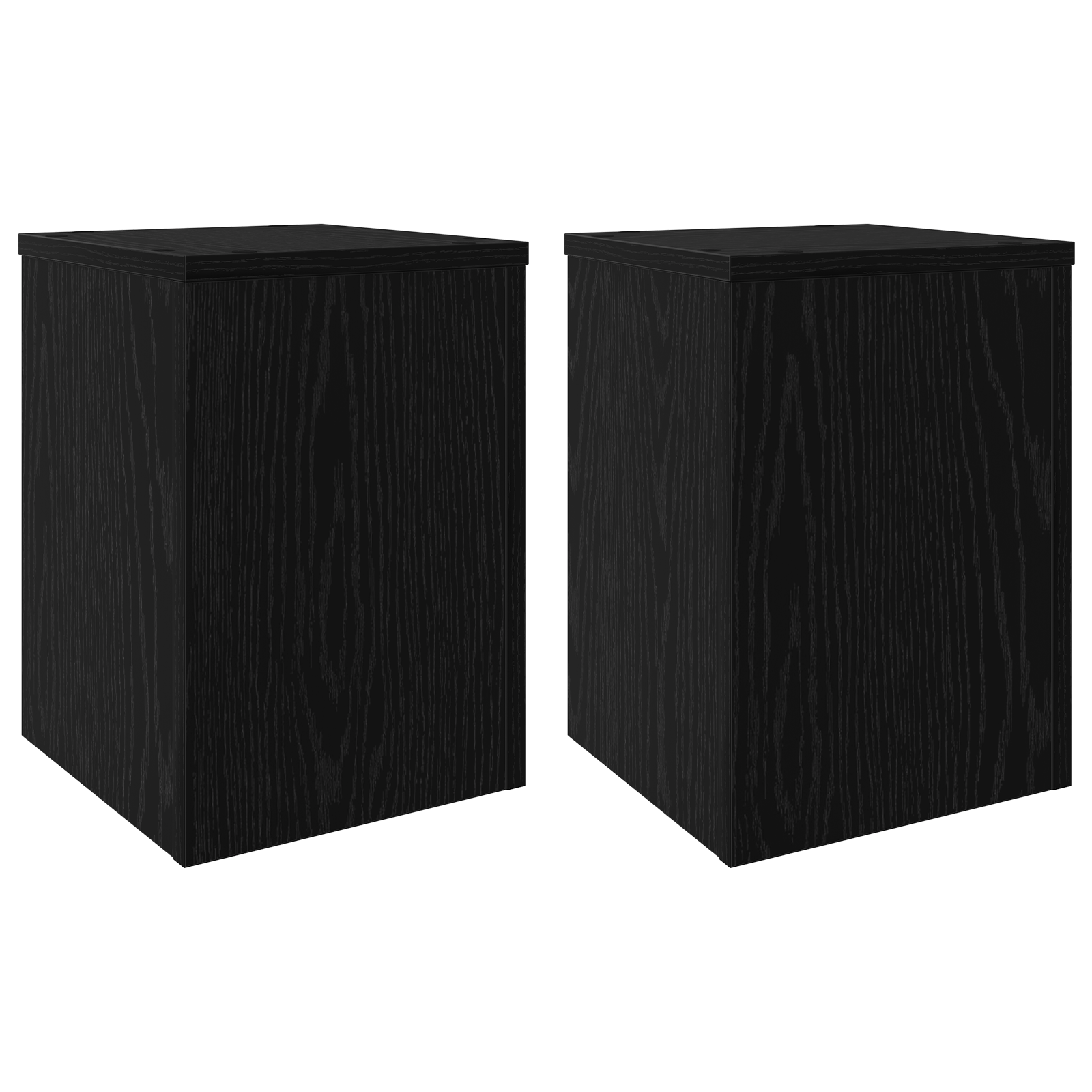 Augalų stovai 2 vnt. Juodas ąžuolas 25x25x35 cm Apdirbtas medis - Image 2