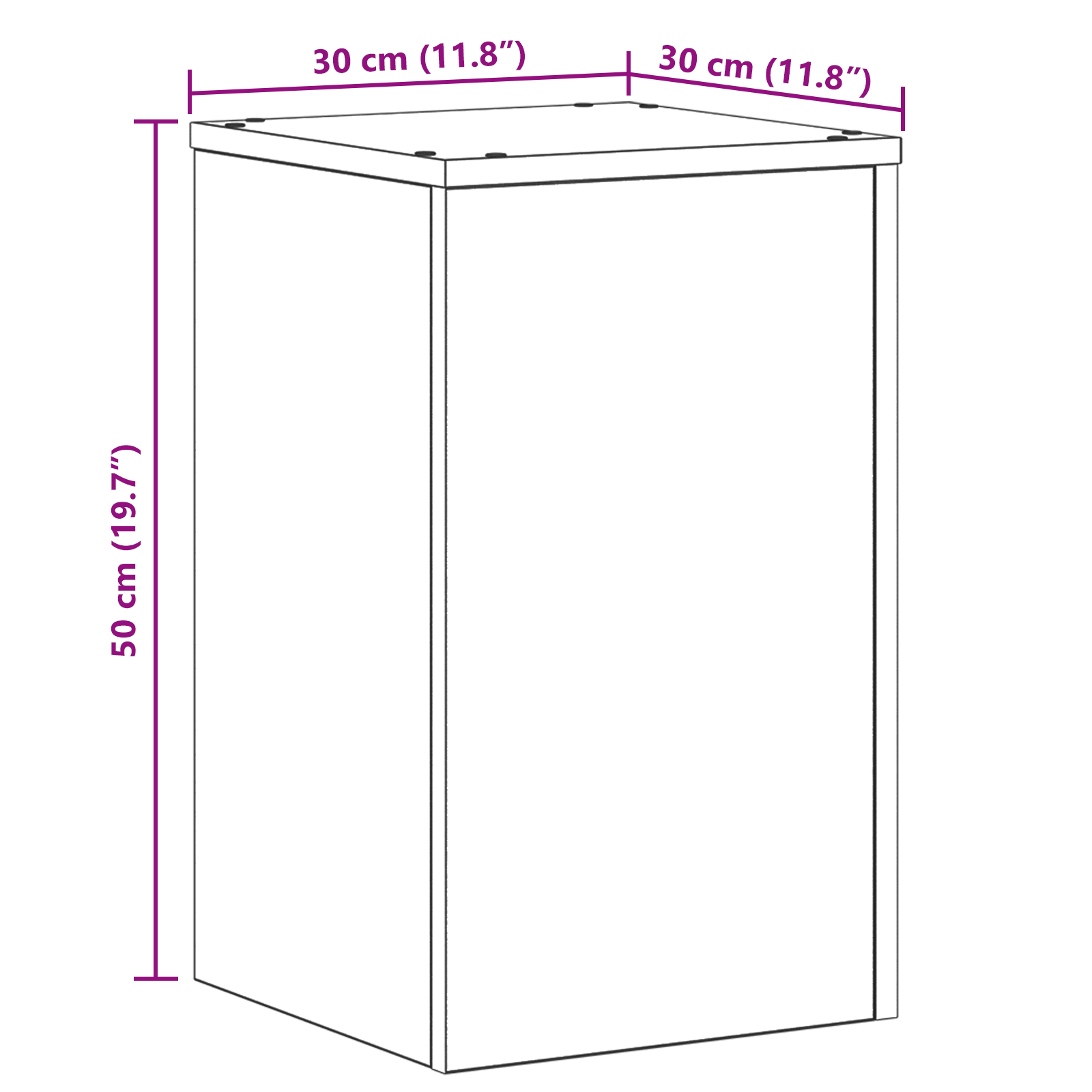 Augalo stovai 2 vnt Juodasis ąžuolas 30x30x50 cm Inžinerinis medis - Image 9