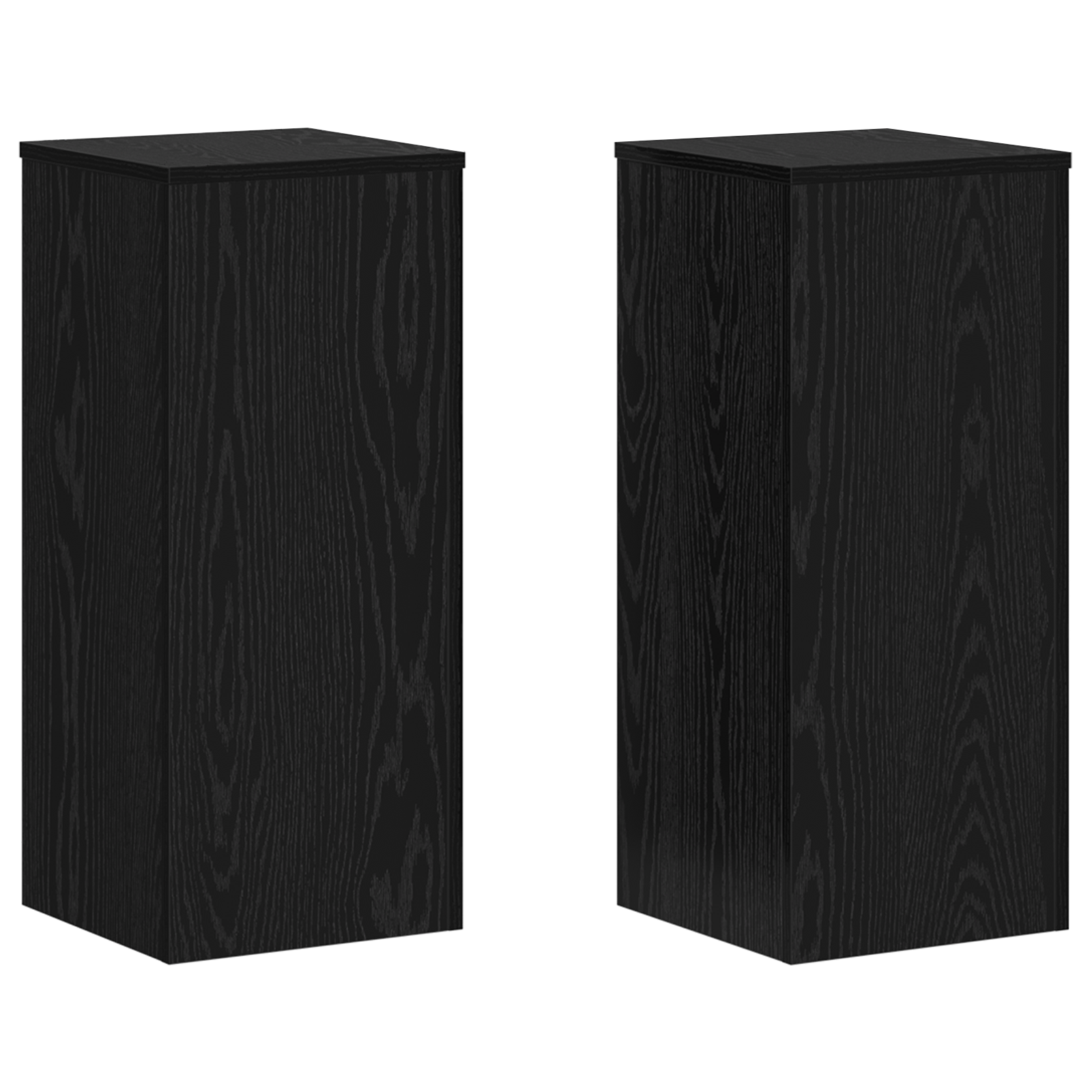 Augalų stovai 2 vnt Juodas ąžuolas 30x30x70 cm Konstrukcija iš medžio - Image 2