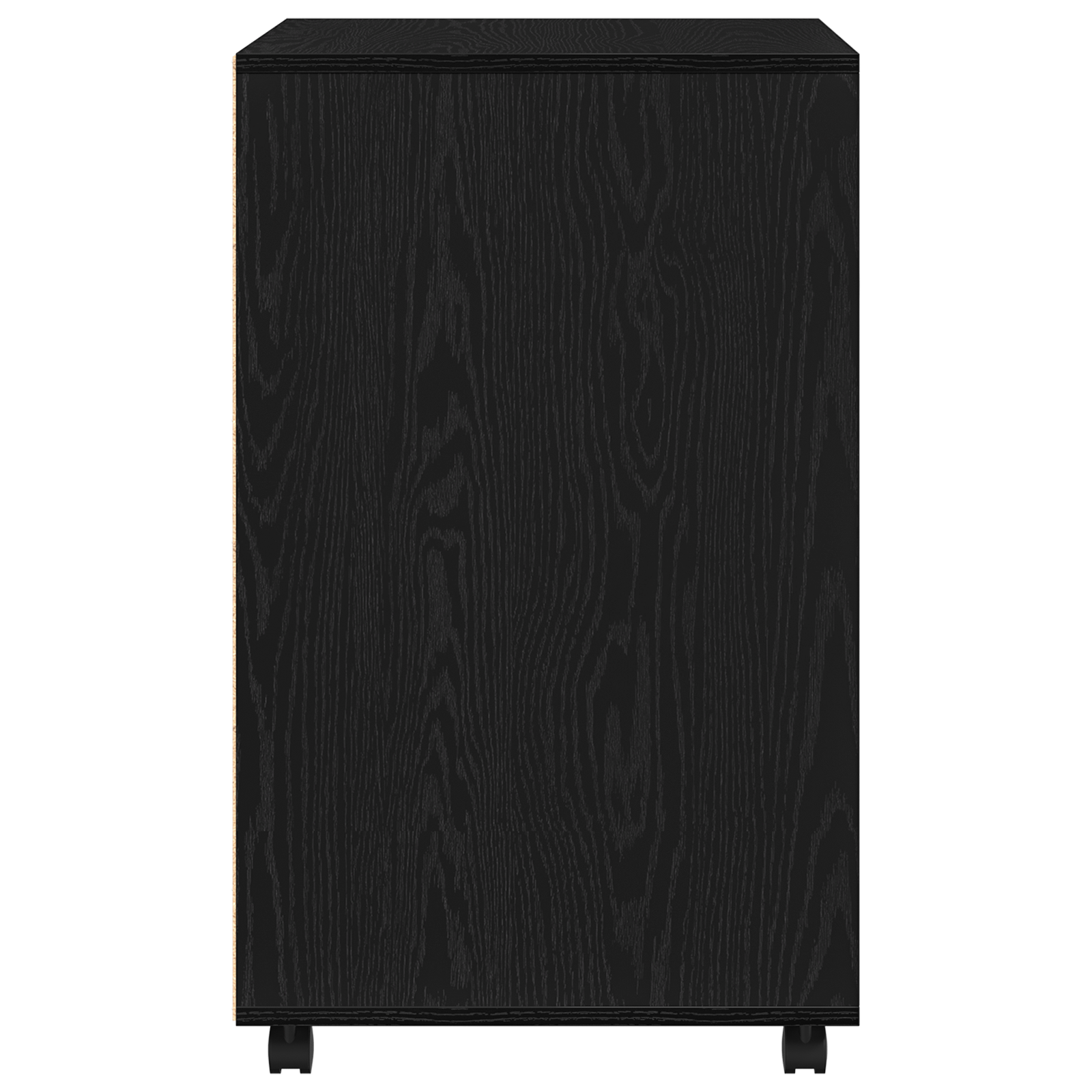 Rolling Cabinet Black Oak 60x48x81 cm Engineered Wood - Image 8