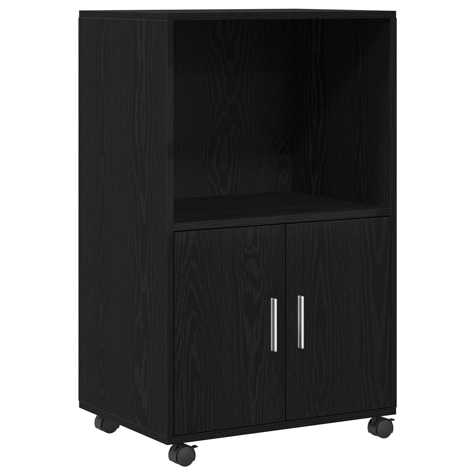 Rolling Cabinet Black Oak 55x40x91 cm Engineered Wood - Image 2