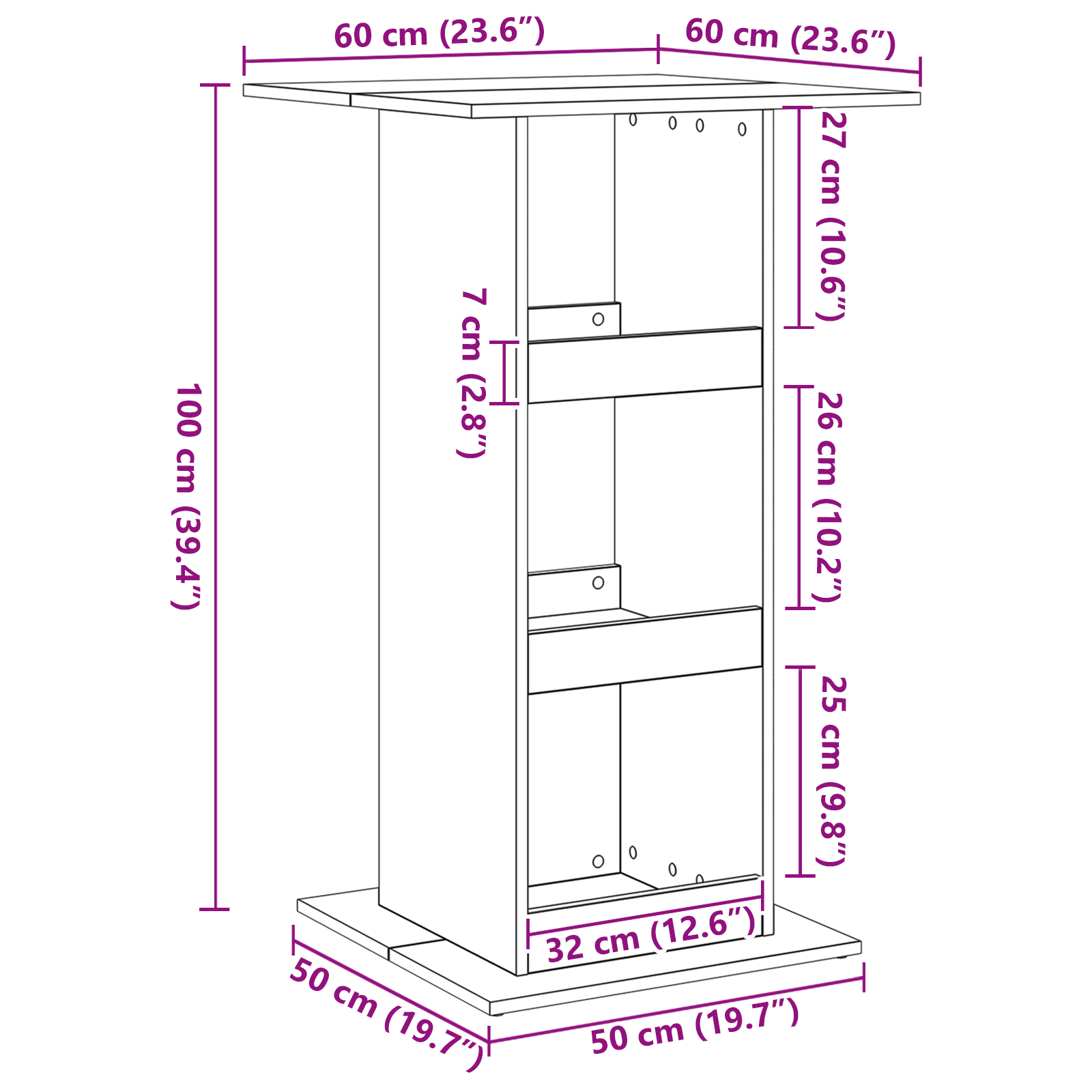 Bar Table with Storage Black Oak 60x60x102 cm Engineered Wood - Image 9
