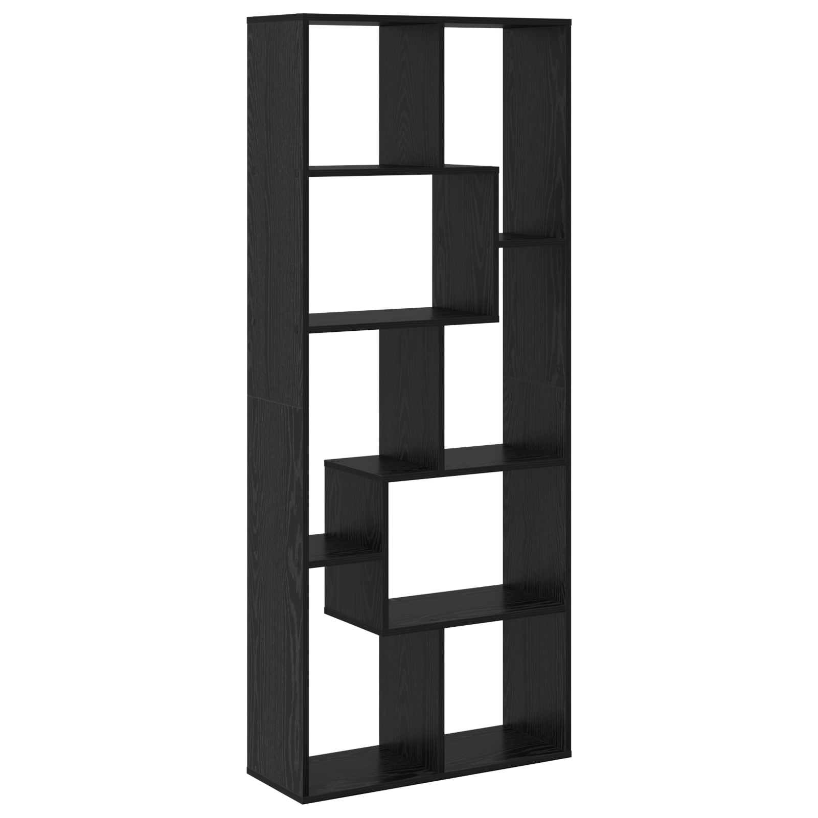 Room Divider Bookcase Black Oak 67x25x161.5 cm Engineered Wood - Image 2