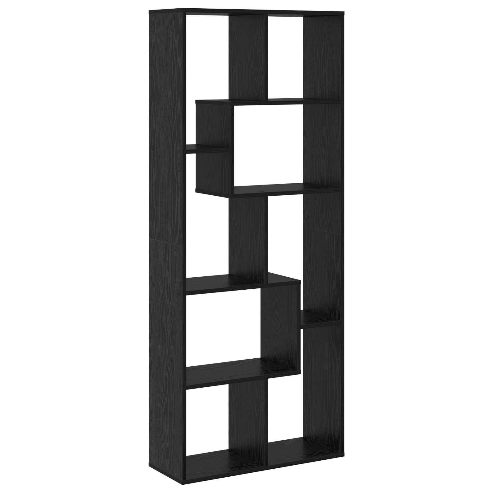Room Divider Bookcase Black Oak 67x25x161.5 cm Engineered Wood - Image 7