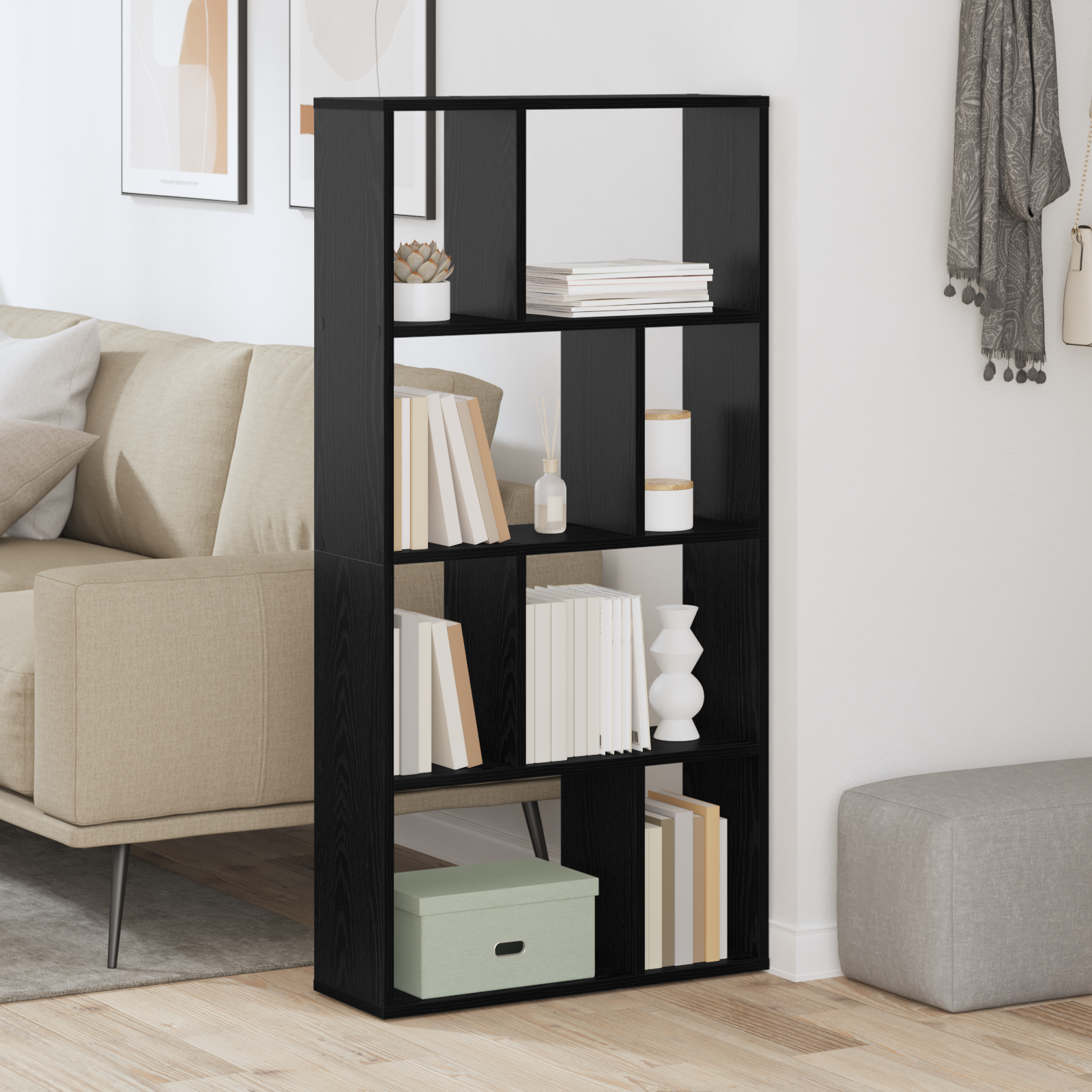 Black Oak Bookshelf Black oak Engineered wood Medium