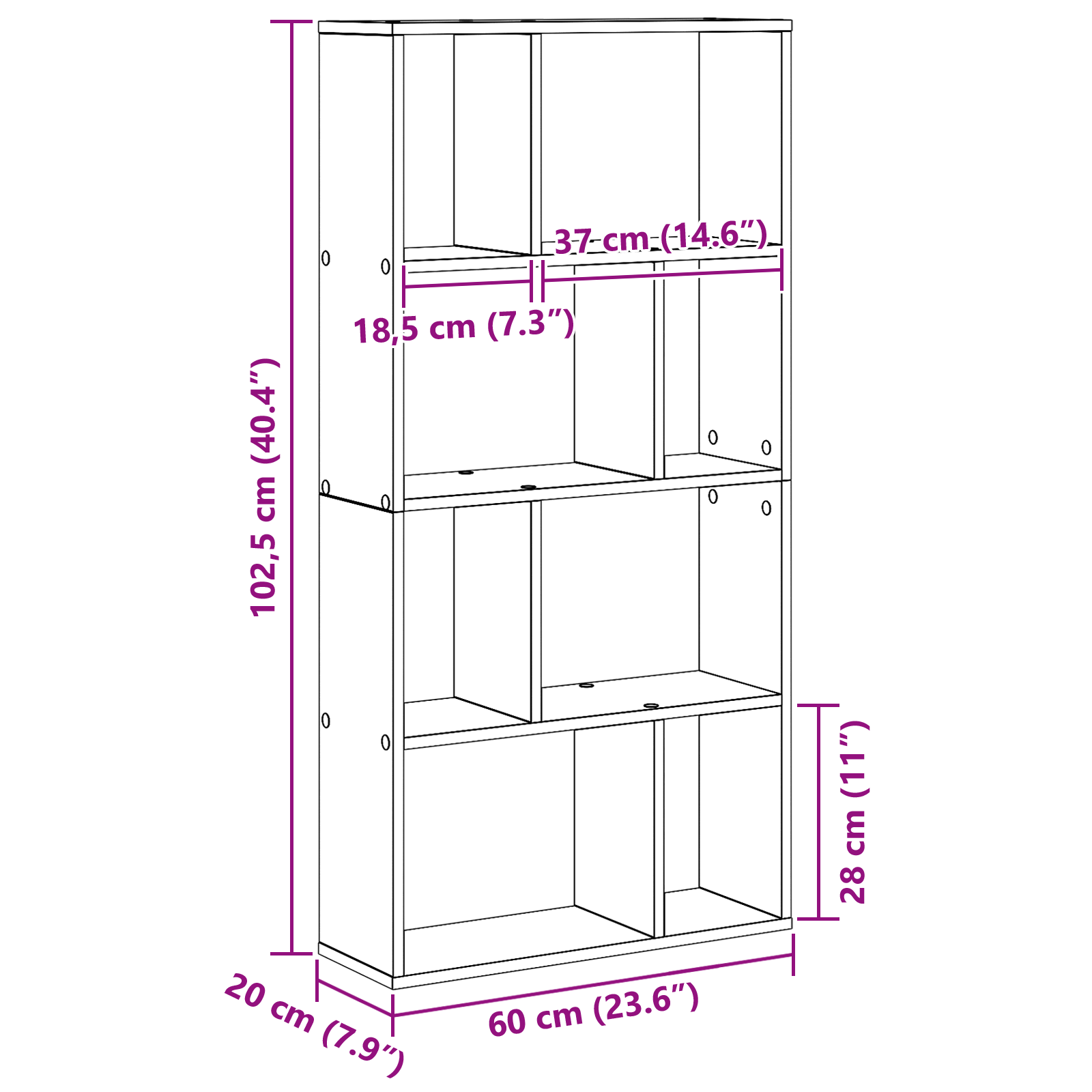 Black Oak Bookshelf Black oak Engineered wood Medium - Image 9