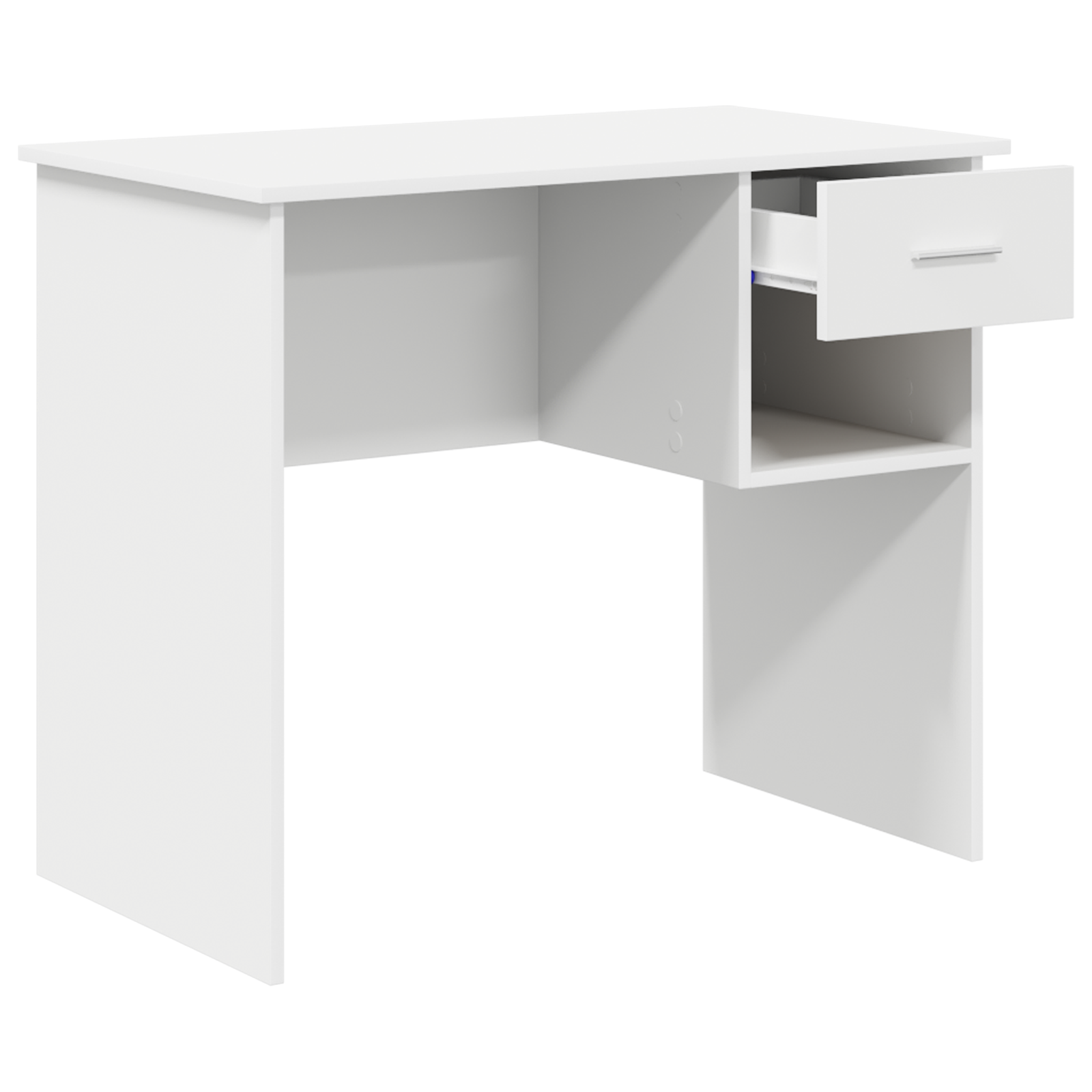 Desk with Storage White 90x49.5x75 cm Engineered wood - Image 4
