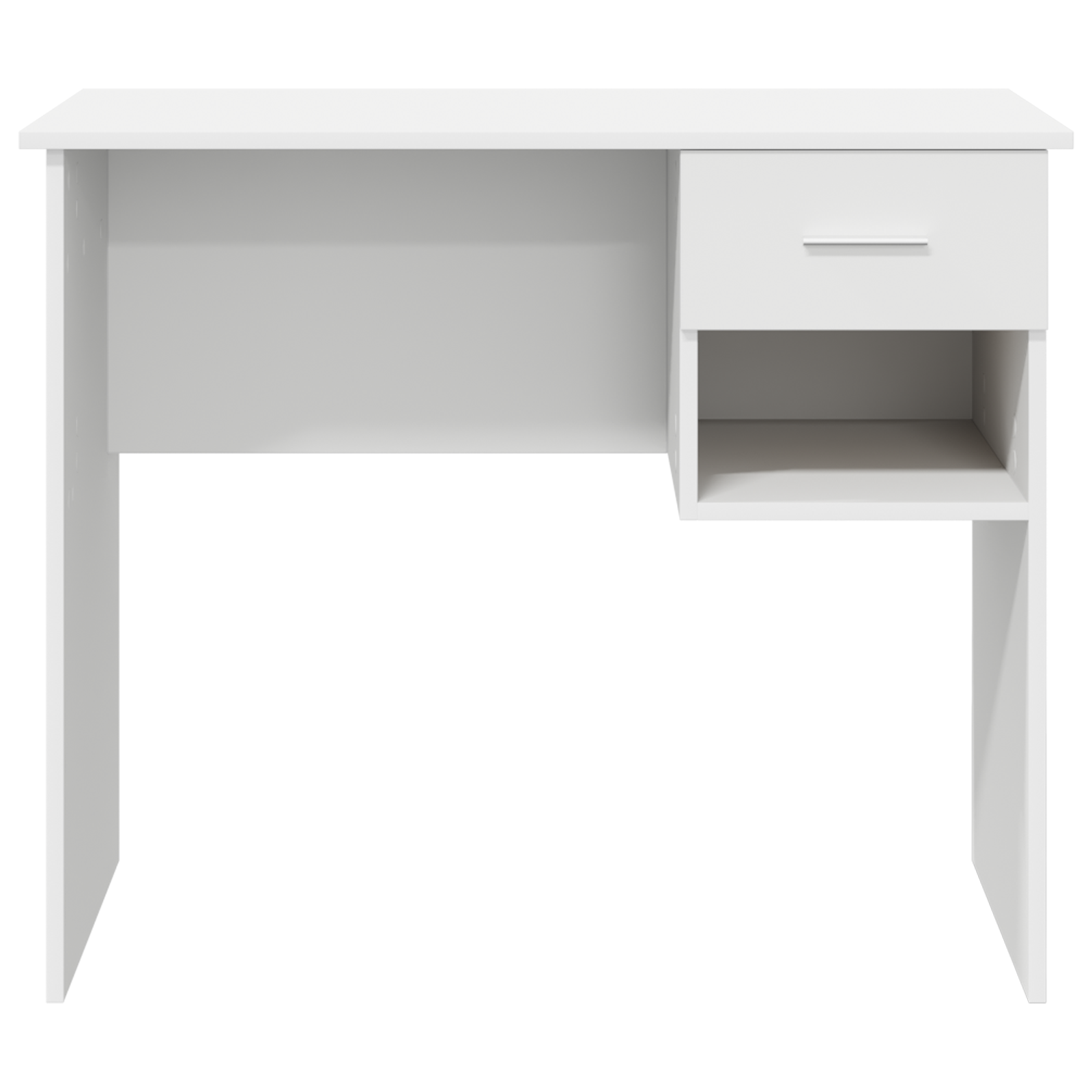 Desk with Storage White 90x49.5x75 cm Engineered wood - Image 5