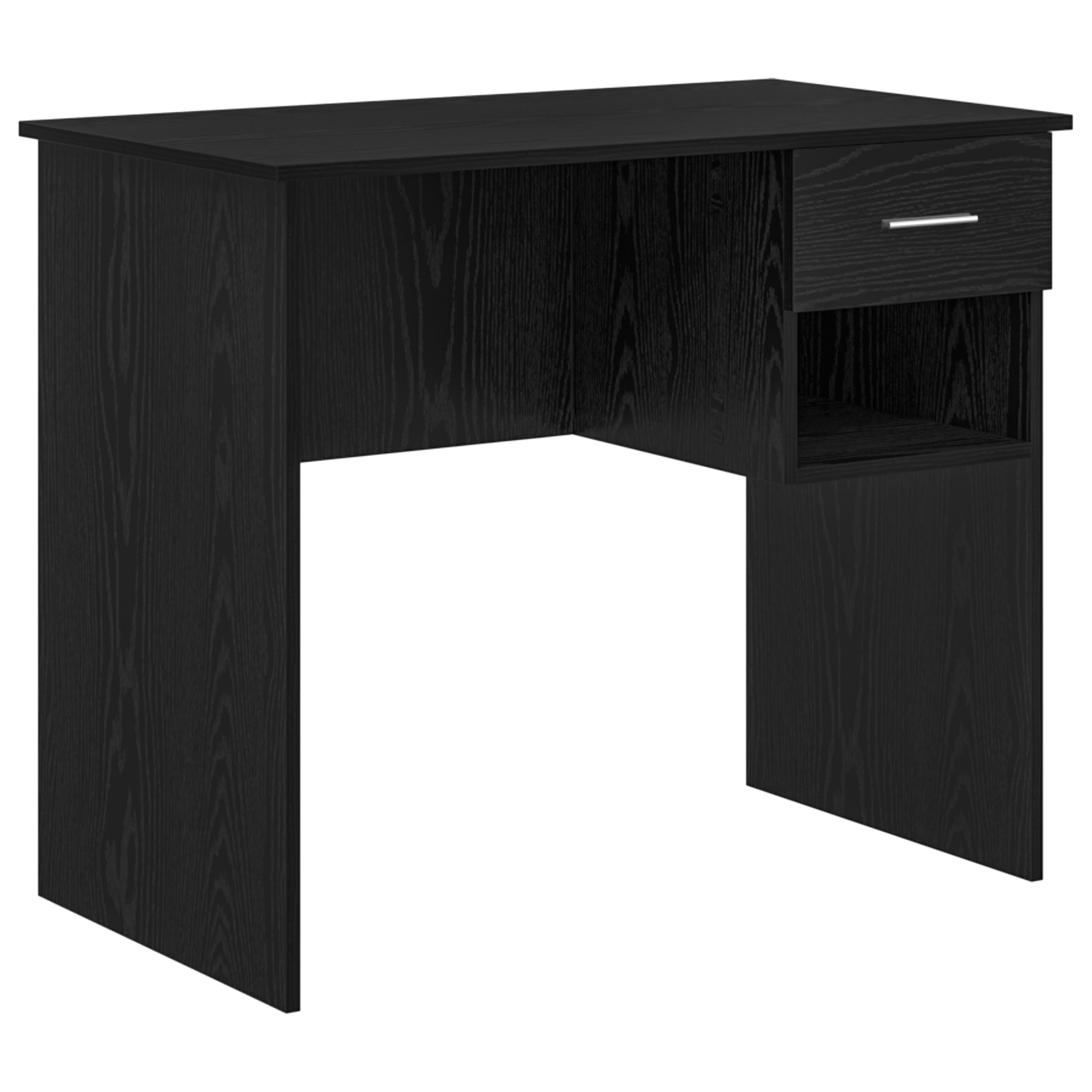 Desk with Storage Black Oak 90x49.5x75 cm Engineered wood - Image 2