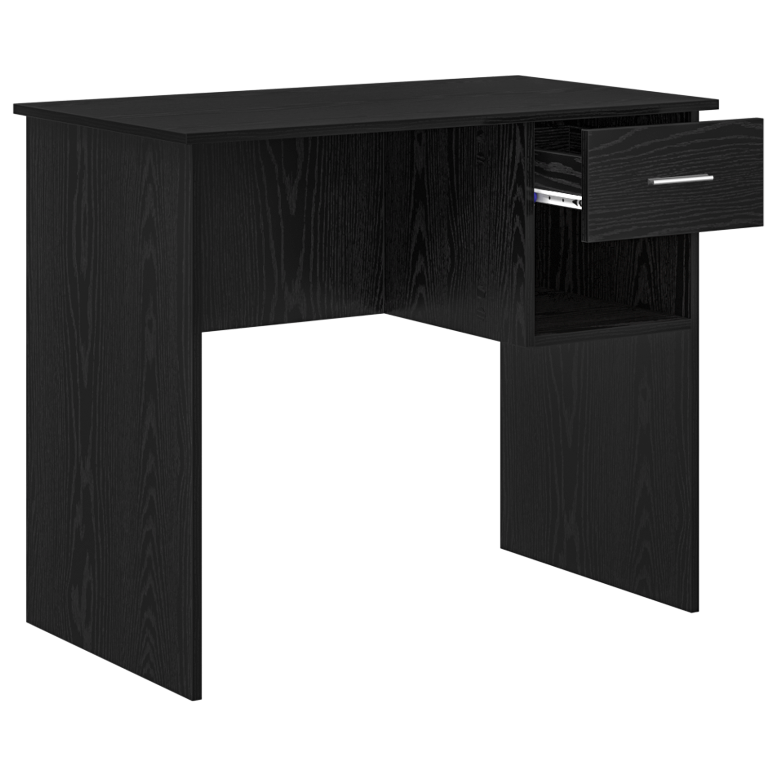 Desk with Storage Black Oak 90x49.5x75 cm Engineered wood - Image 4
