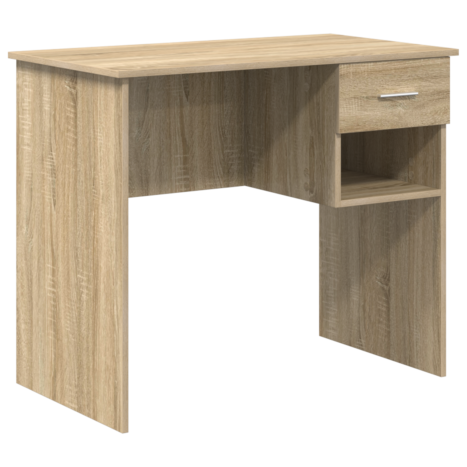 Desk with Storage Sonoma Oak 90x49.5x75 cm Engineered wood - Image 2