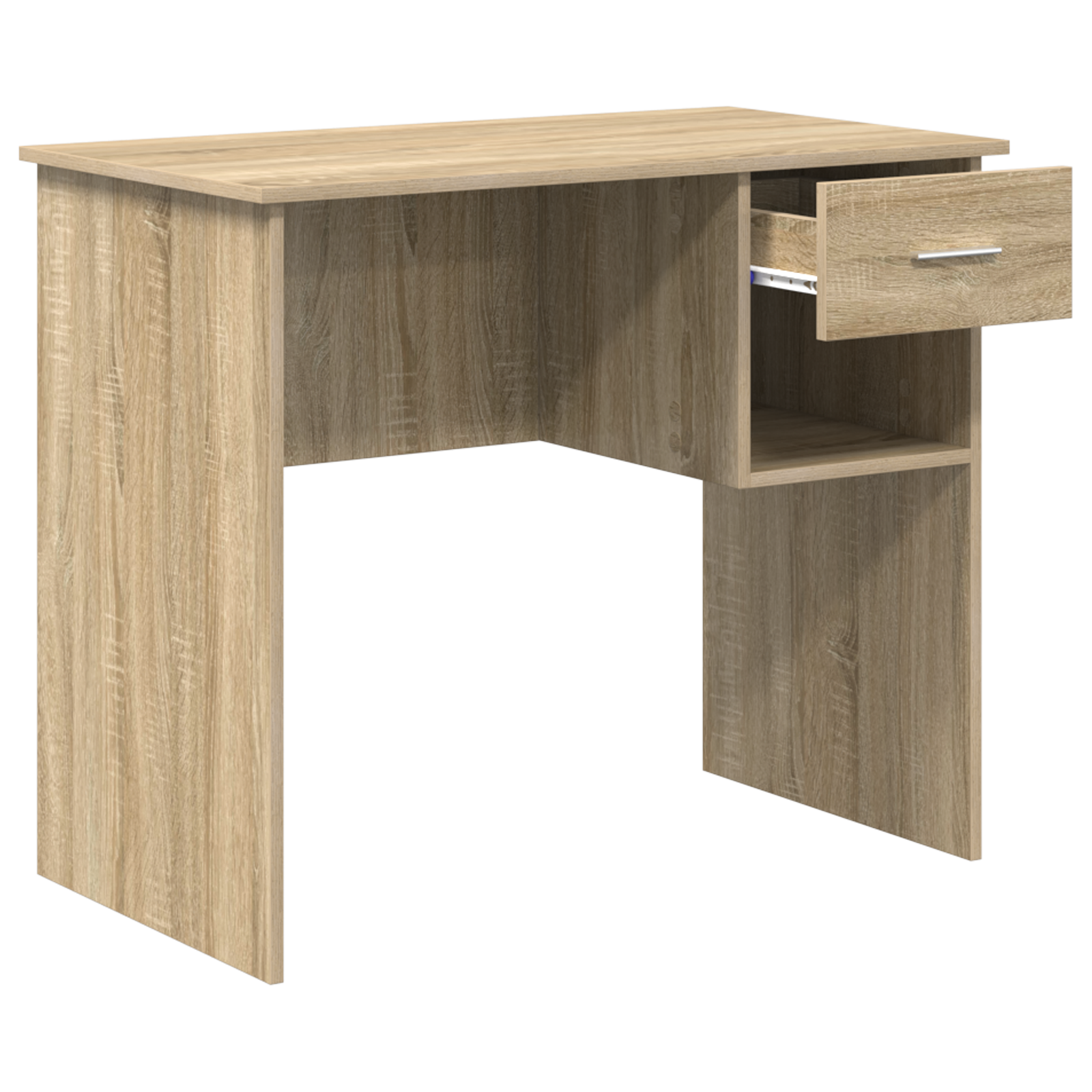 Desk with Storage Sonoma Oak 90x49.5x75 cm Engineered wood - Image 4