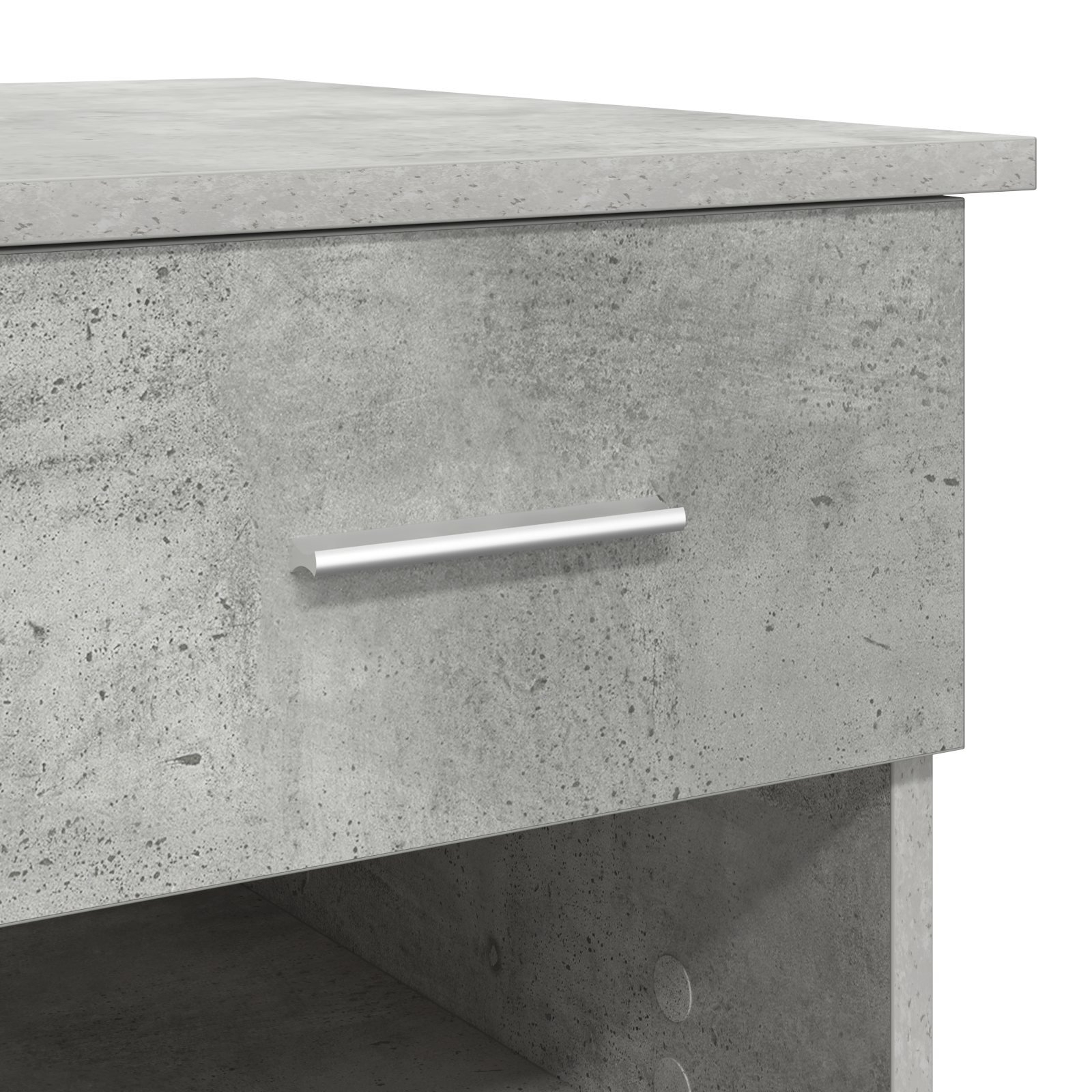 Desk with Storage Concrete Grey 90x49.5x75 cm Engineered wood - Image 8