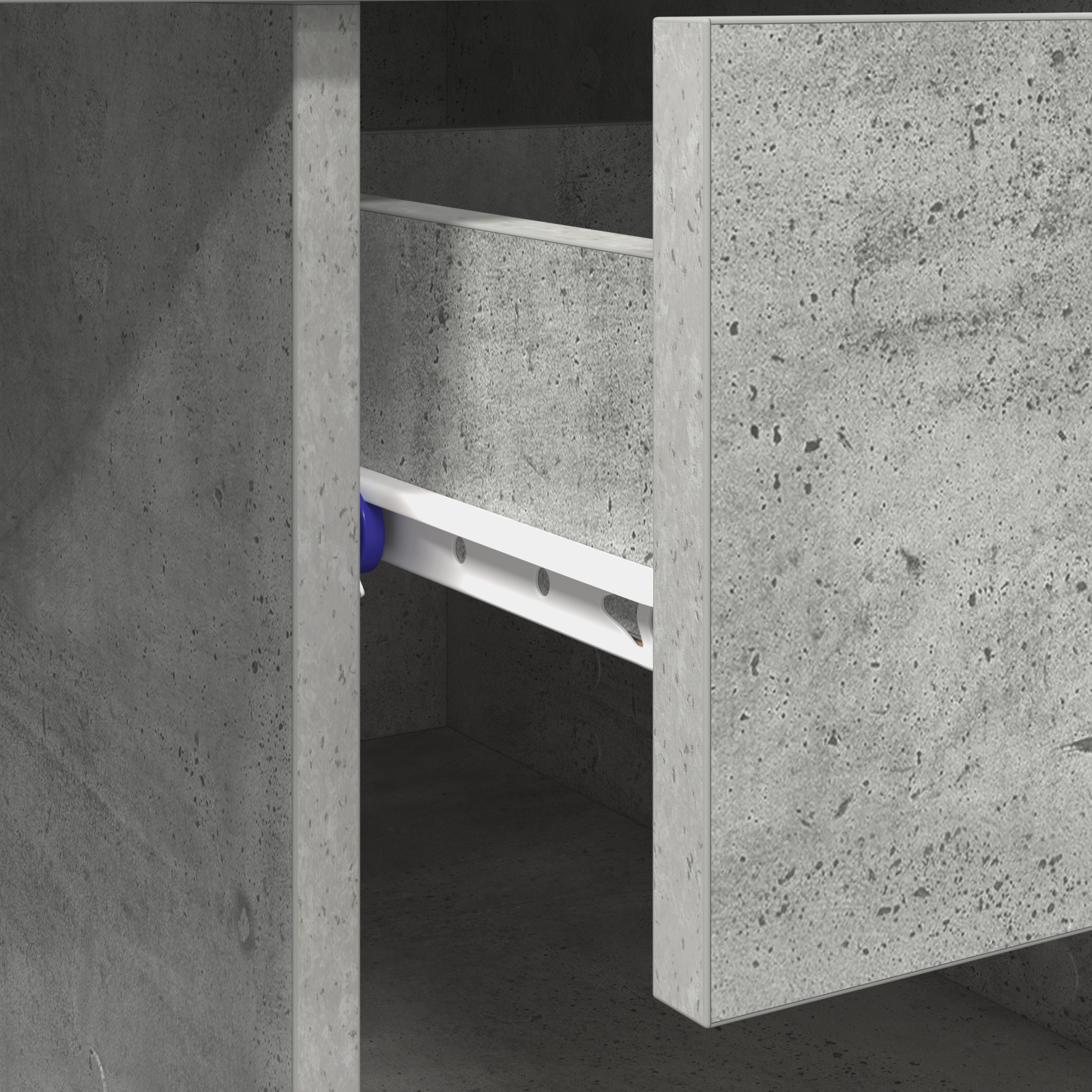 Desk with Storage Concrete Grey 90x49.5x75 cm Engineered wood - Image 9