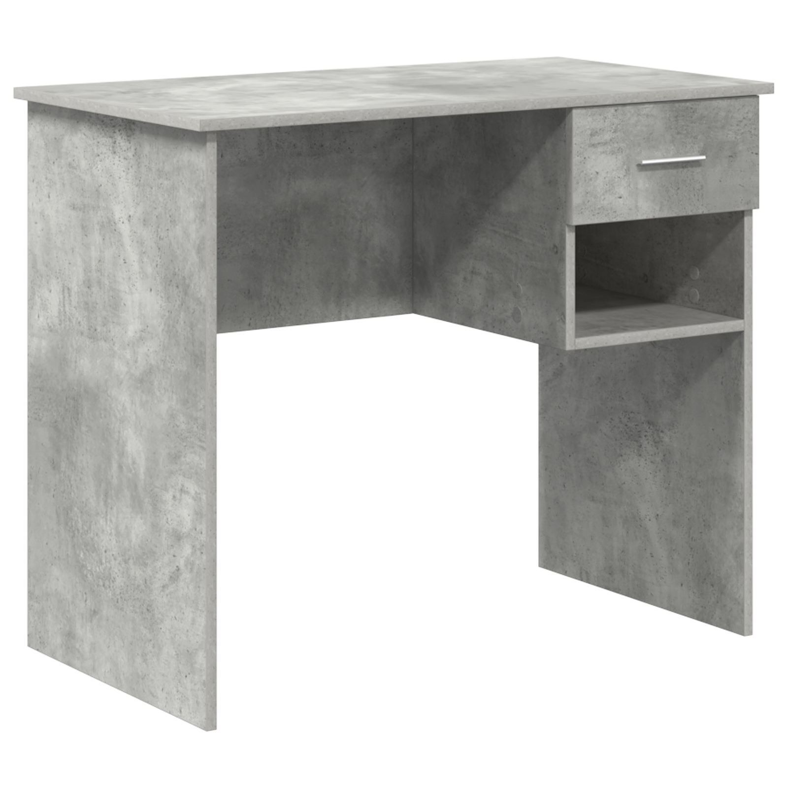 Desk with Storage Concrete Grey 90x49.5x75 cm Engineered wood - Image 2