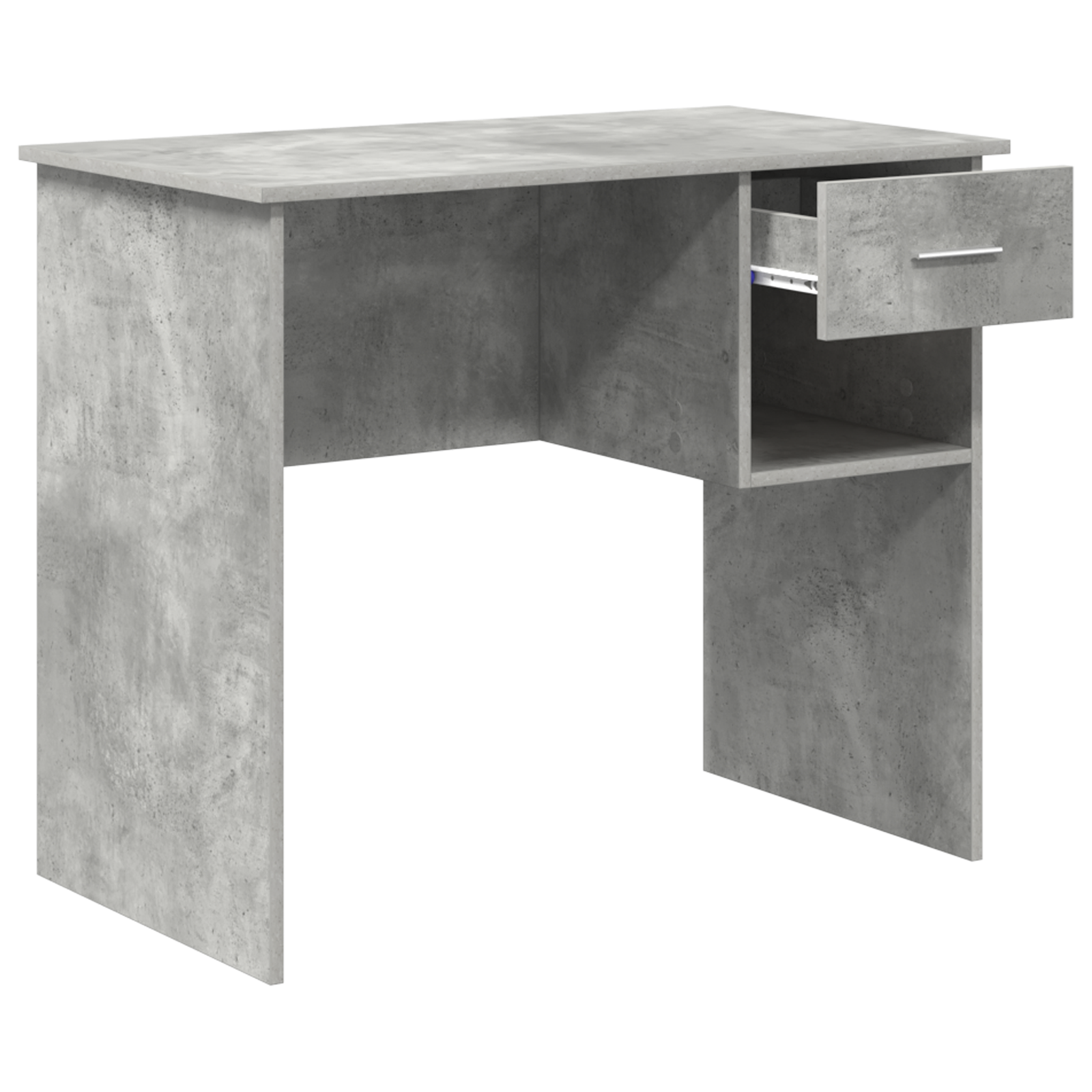 Desk with Storage Concrete Grey 90x49.5x75 cm Engineered wood - Image 4
