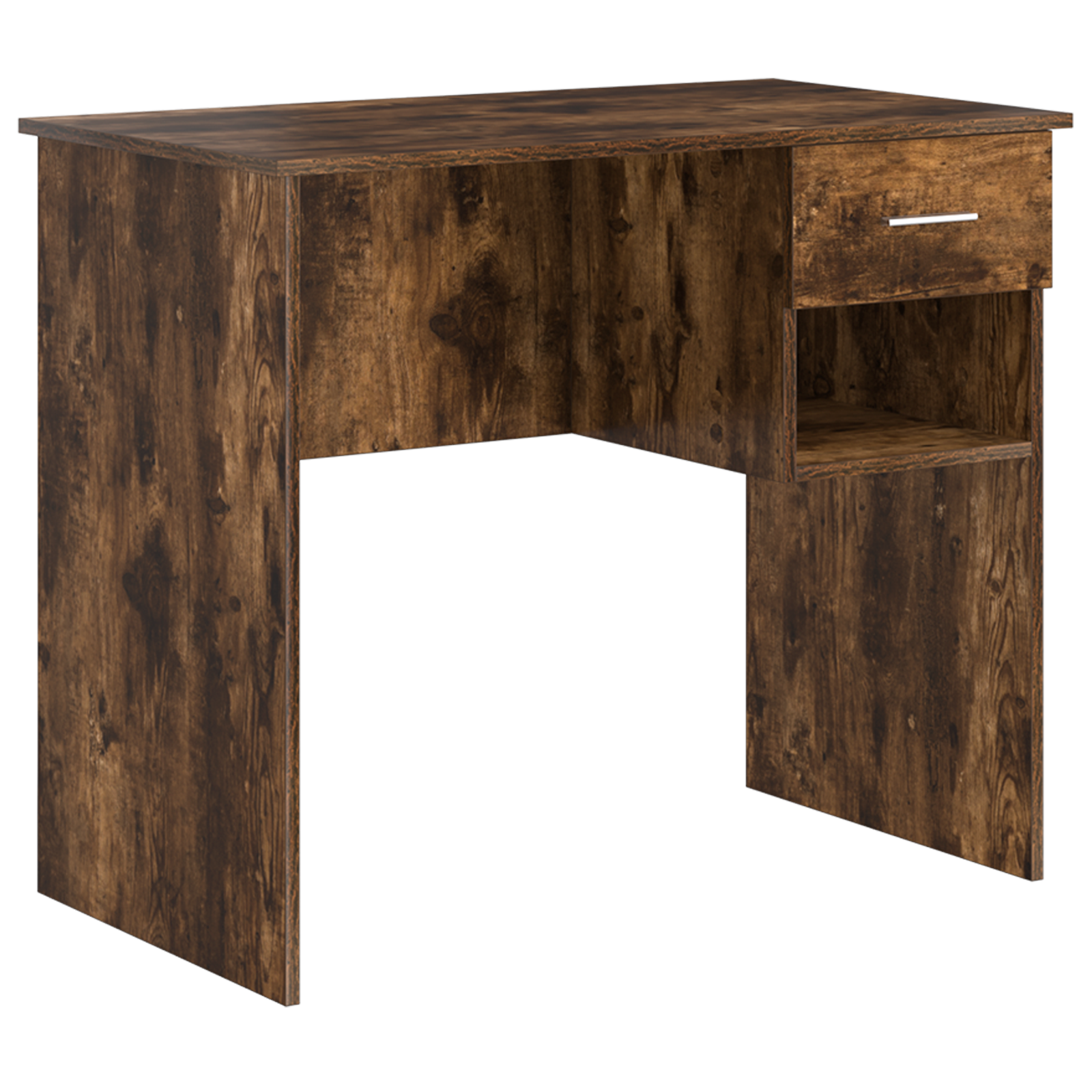 Desk with Storage Smoked Oak 90x49.5x75 cm Engineered wood - Image 2