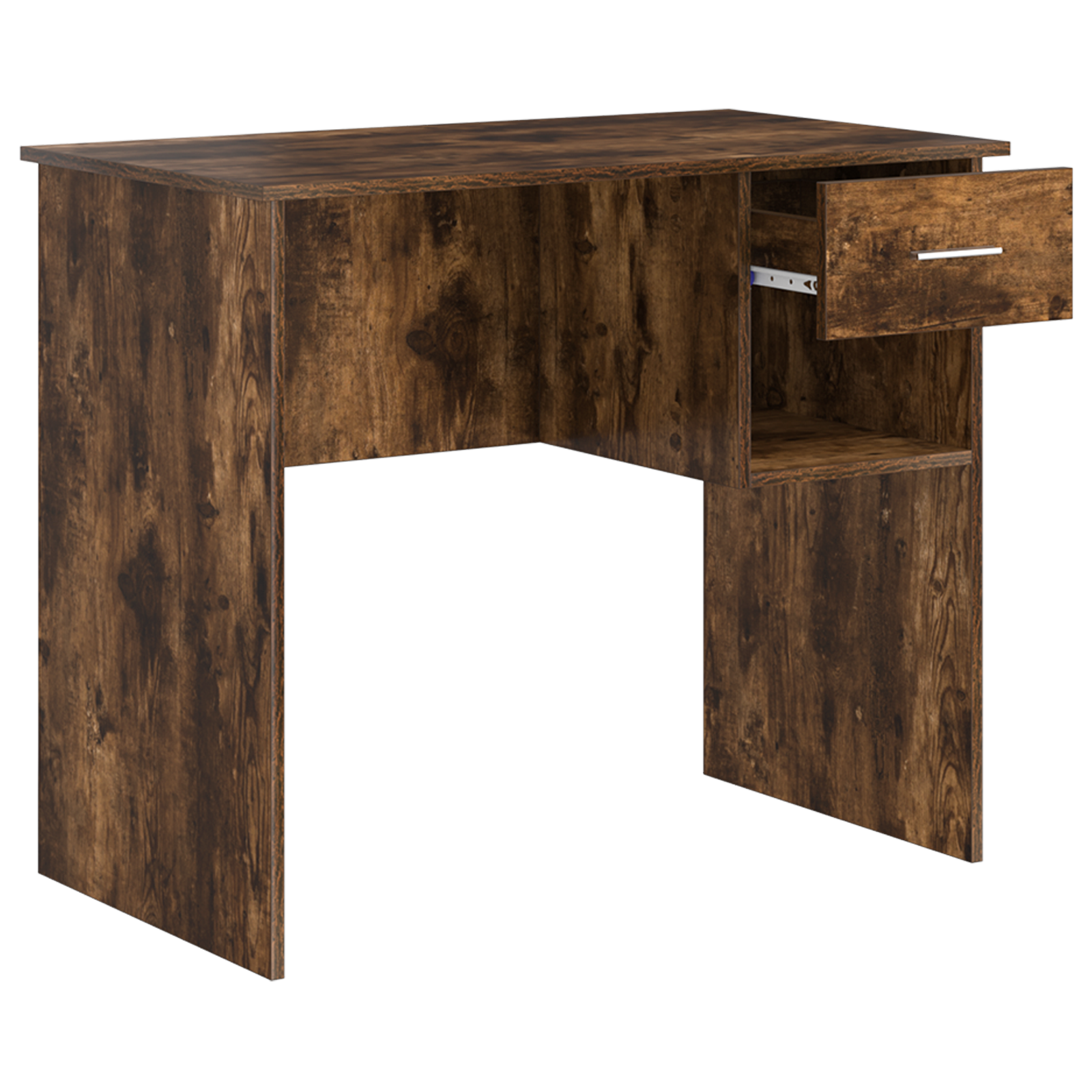 Desk with Storage Smoked Oak 90x49.5x75 cm Engineered wood - Image 4