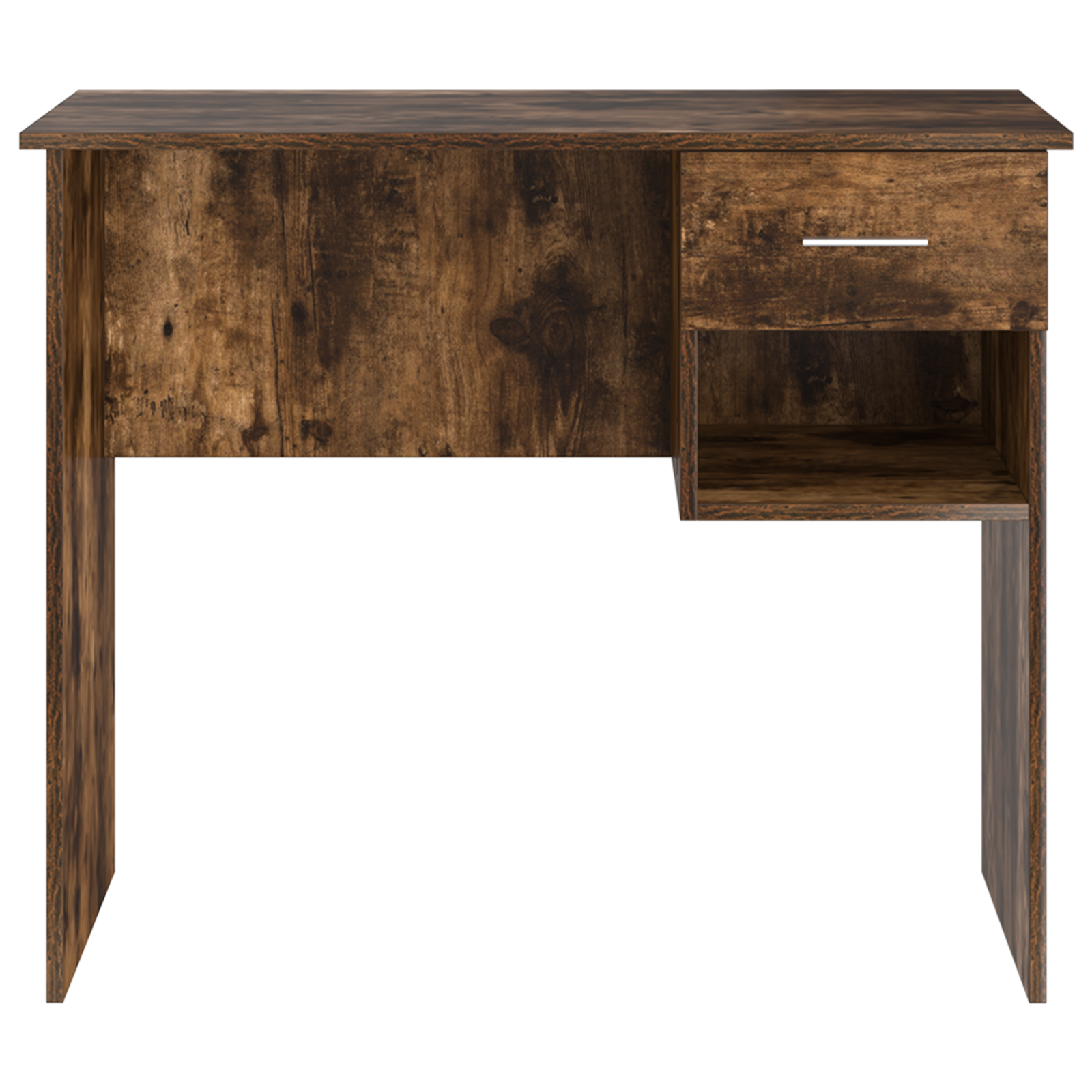 Desk with Storage Smoked Oak 90x49.5x75 cm Engineered wood - Image 5