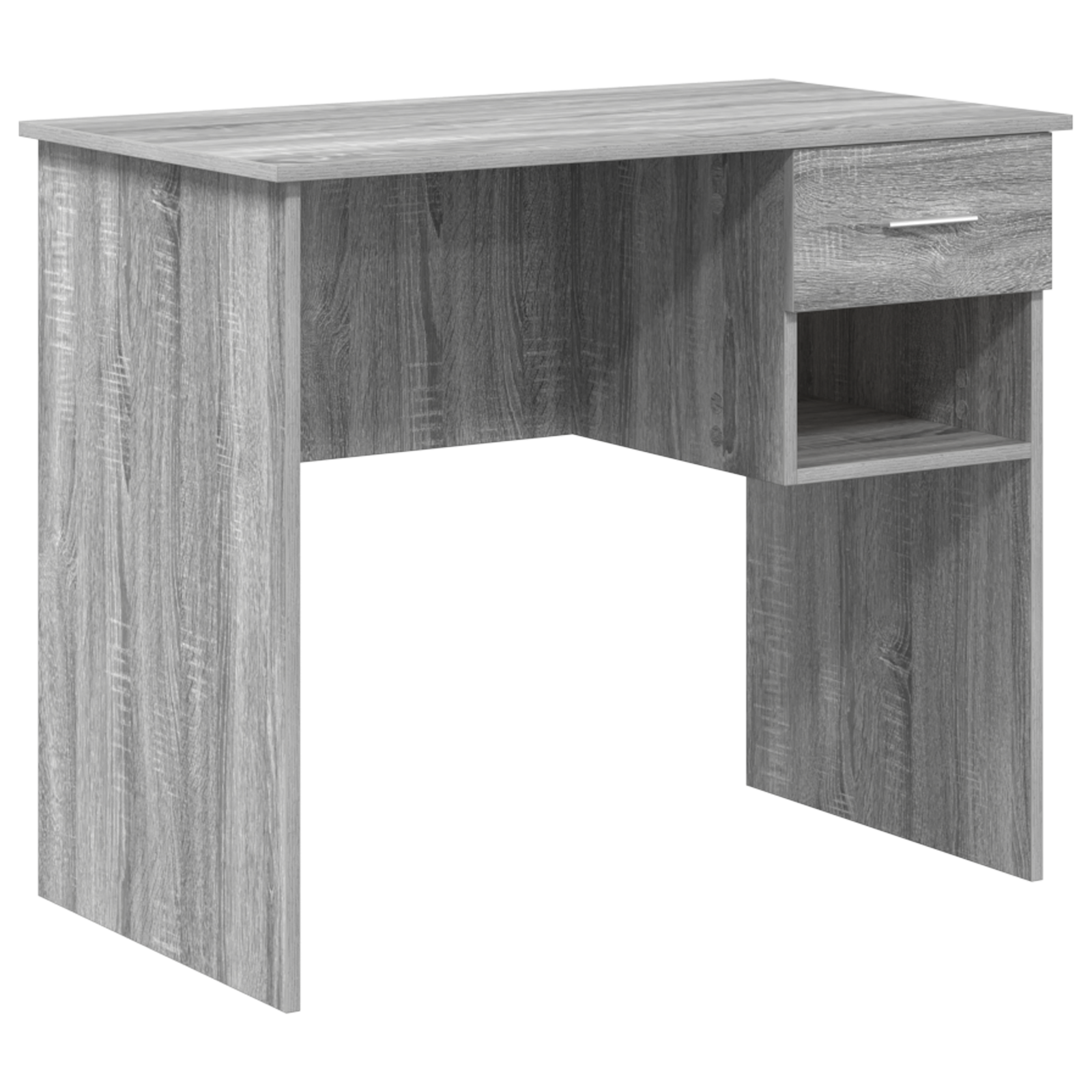 Desk with Storage Grey Sonoma 90x49.5x75 cm Engineered wood - Image 2