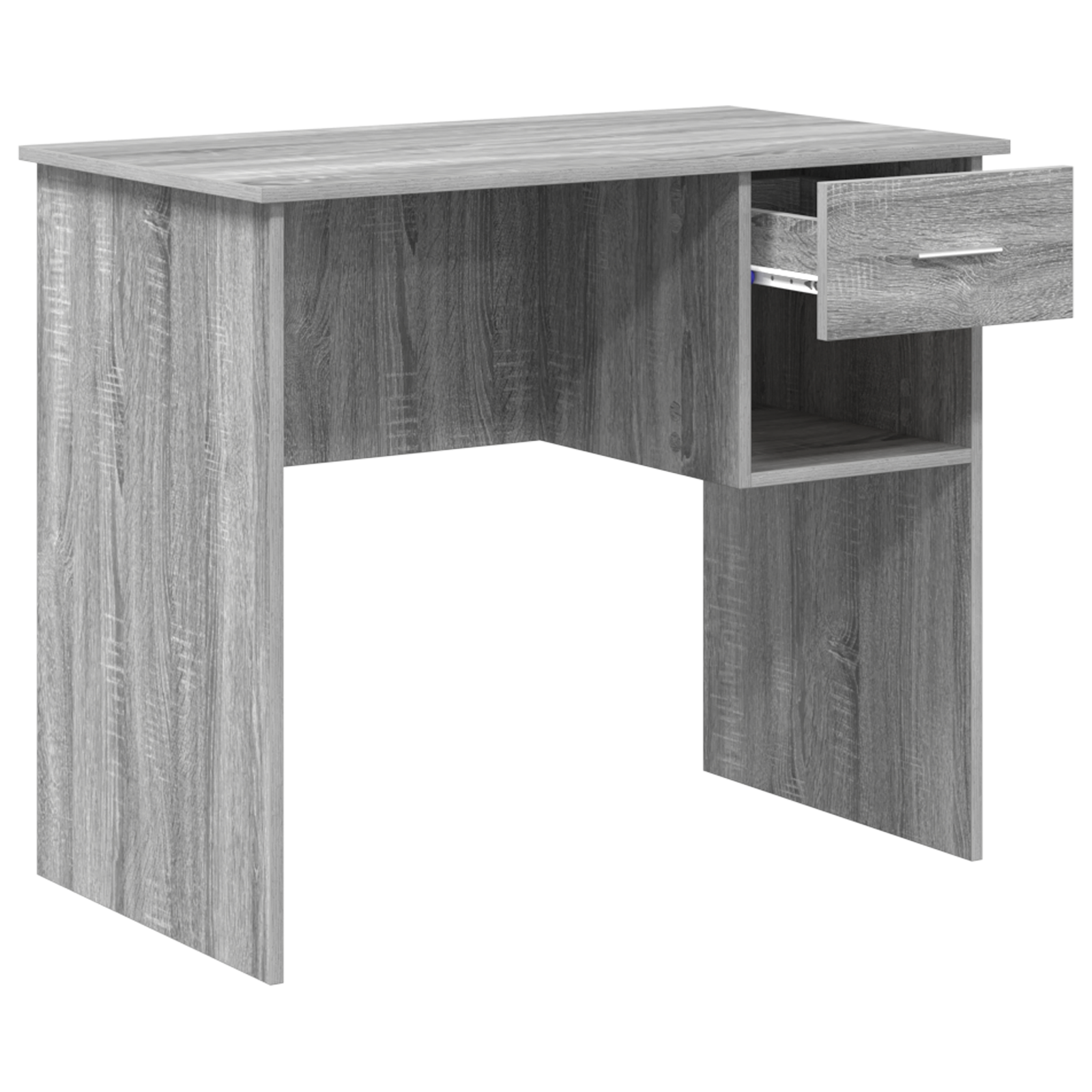 Desk with Storage Grey Sonoma 90x49.5x75 cm Engineered wood - Image 4